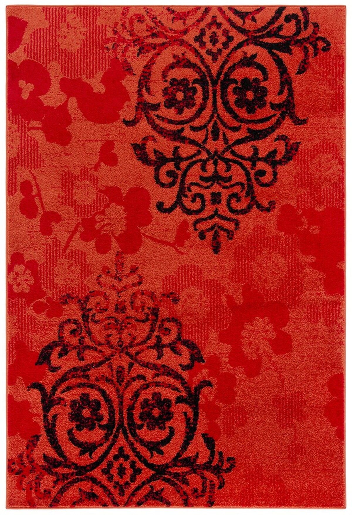 Safavieh Adirondack Red and Black Floral Rectangular Area Rug