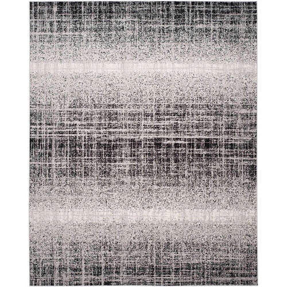 Adirondack Silver and Black 8' x 10' Synthetic Rectangular Area Rug