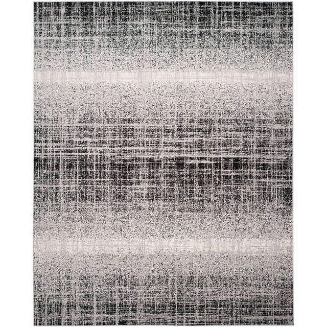 Adirondack Silver and Black 8' x 10' Synthetic Rectangular Area Rug