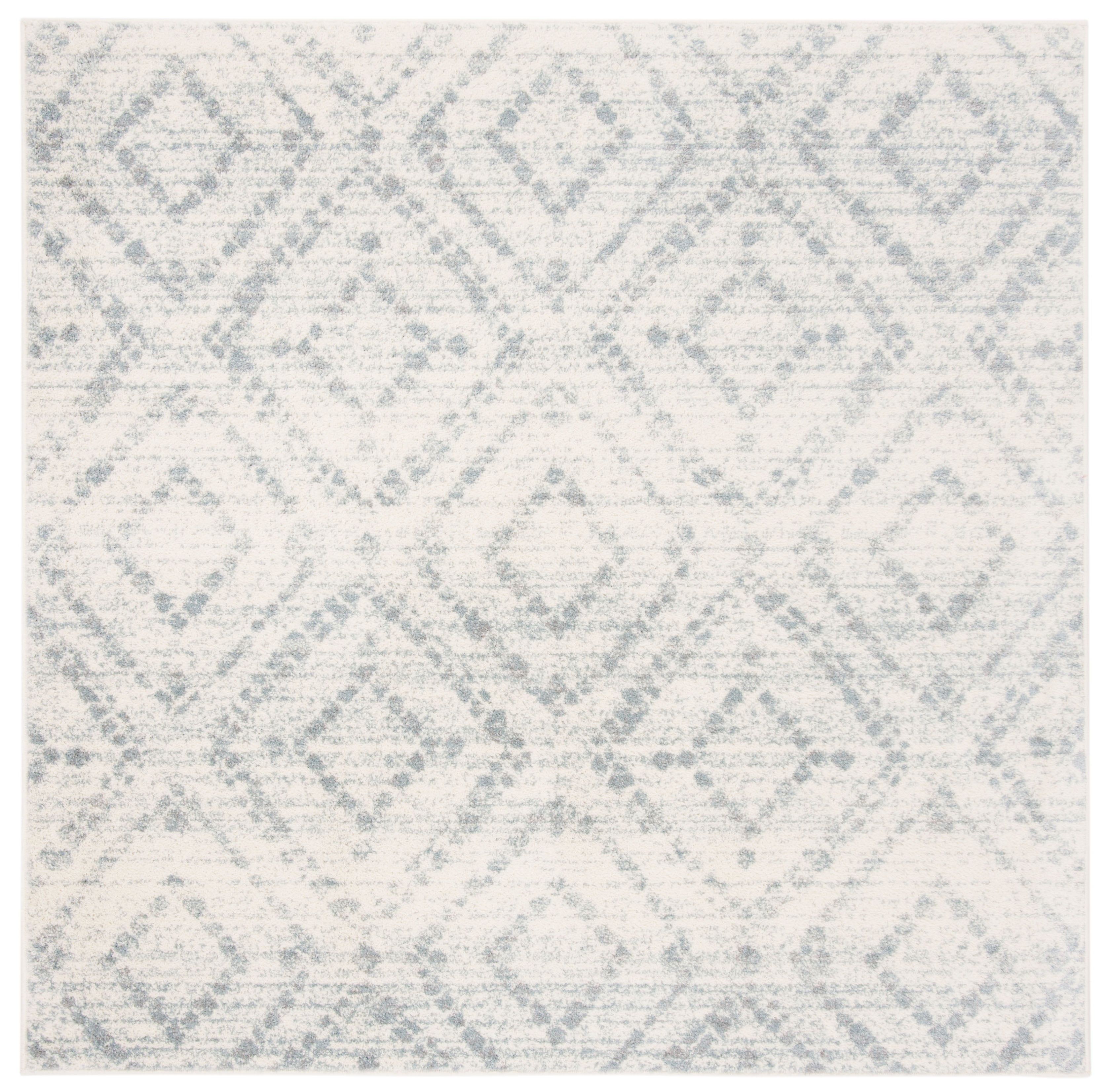 SAFAVIEH Adirondack Lecia Geometric Area Rug, Ivory/Light Blue, 10' x 10' Square