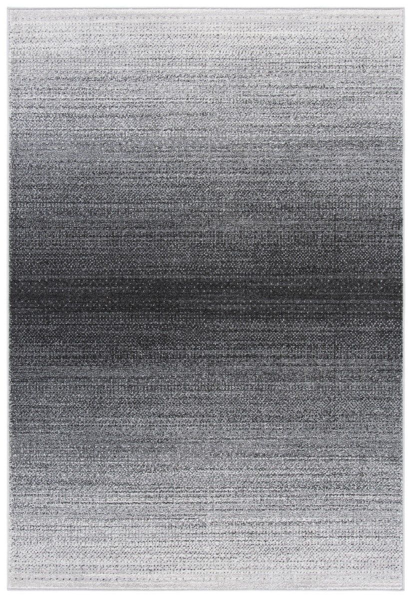 Grey and Dark Grey Abstract Synthetic Area Rug, 2'6" x 4'