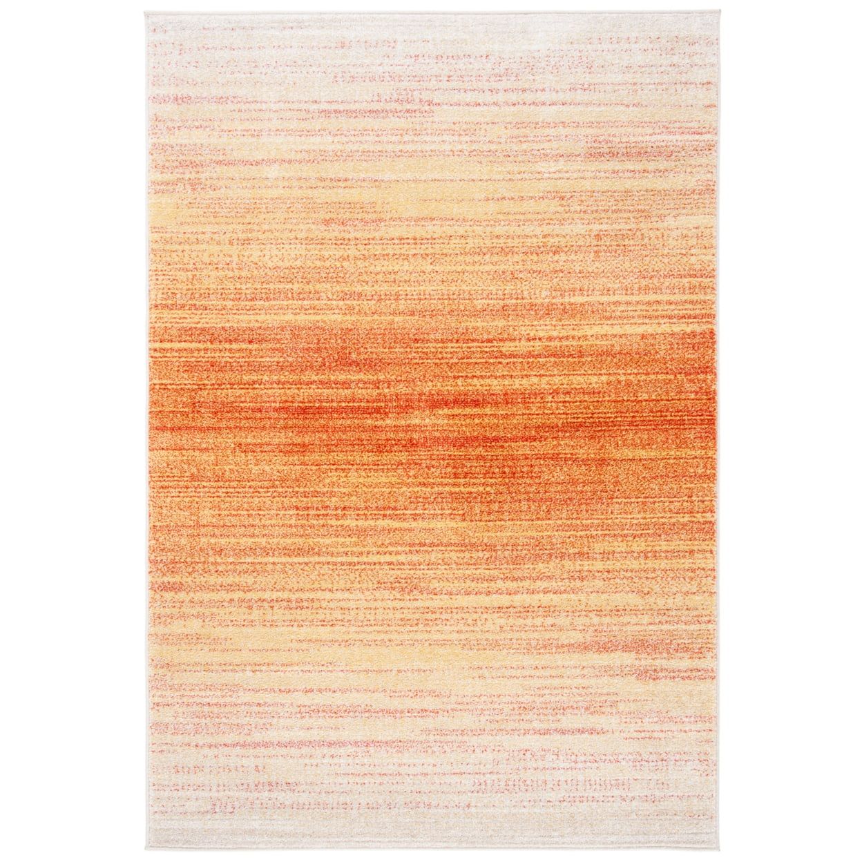 Adirondack 9' x 12' Orange and Red Synthetic Area Rug