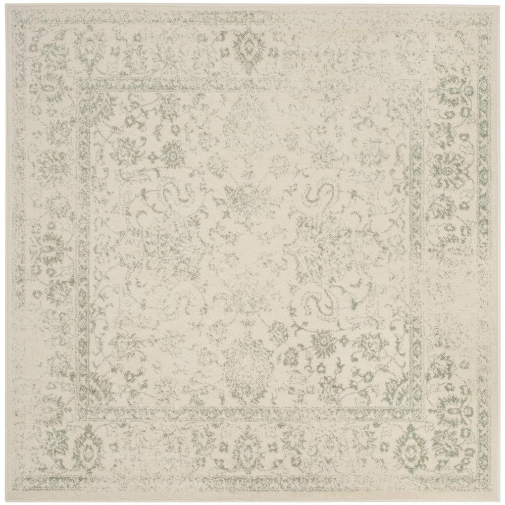 Adirondack Ivory & Sage 8'x8' Easy-Care Square Rug