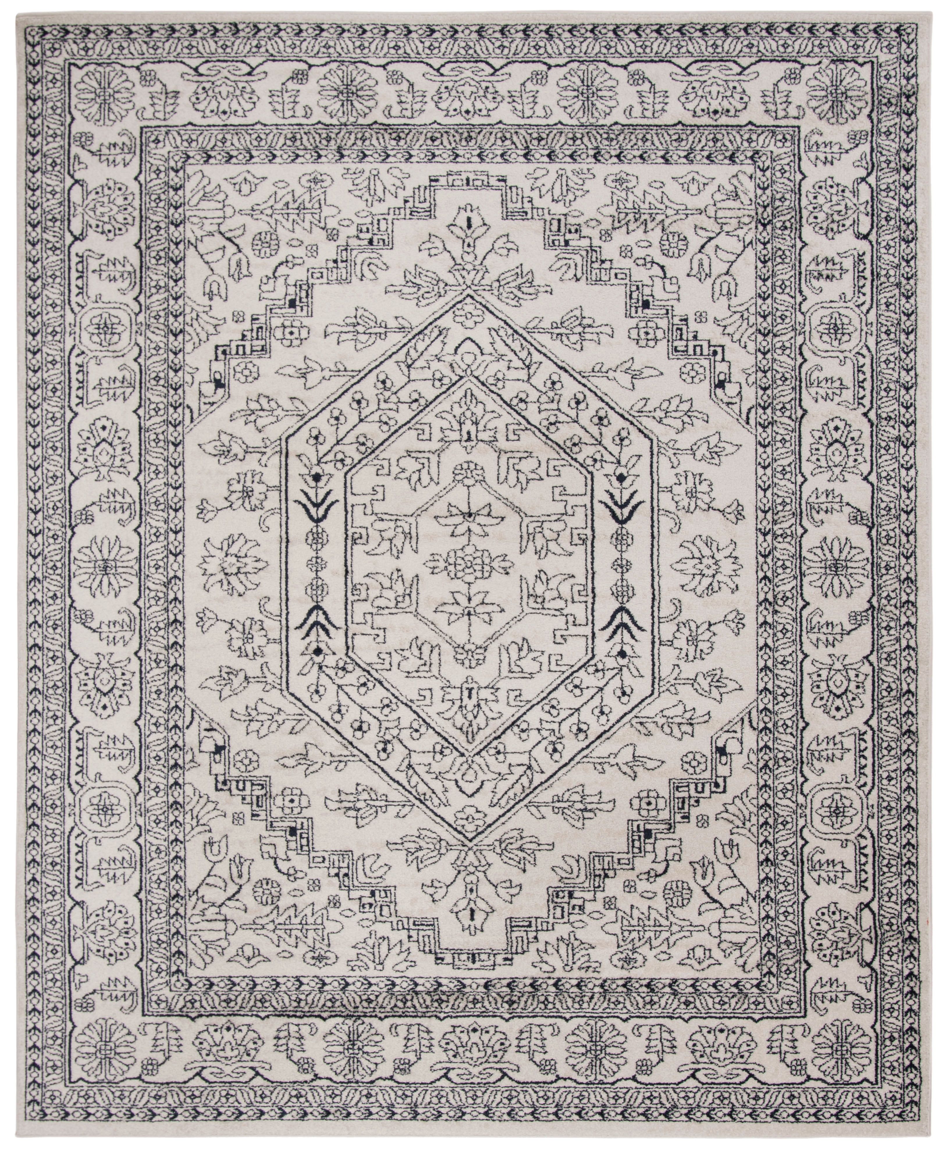 SAFAVIEH Adirondack Xavier Traditional Area Rug, Ivory/Navy, 11' x 15'