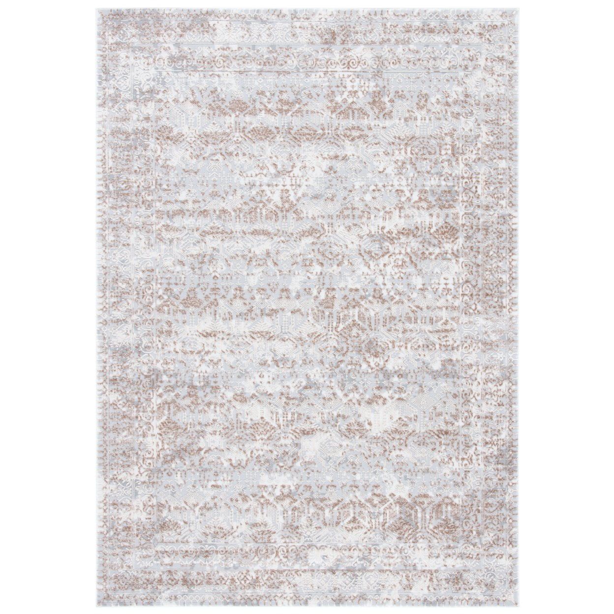 Reversible Easy-Care Grey/Brown Synthetic Rug, 4' x 6'