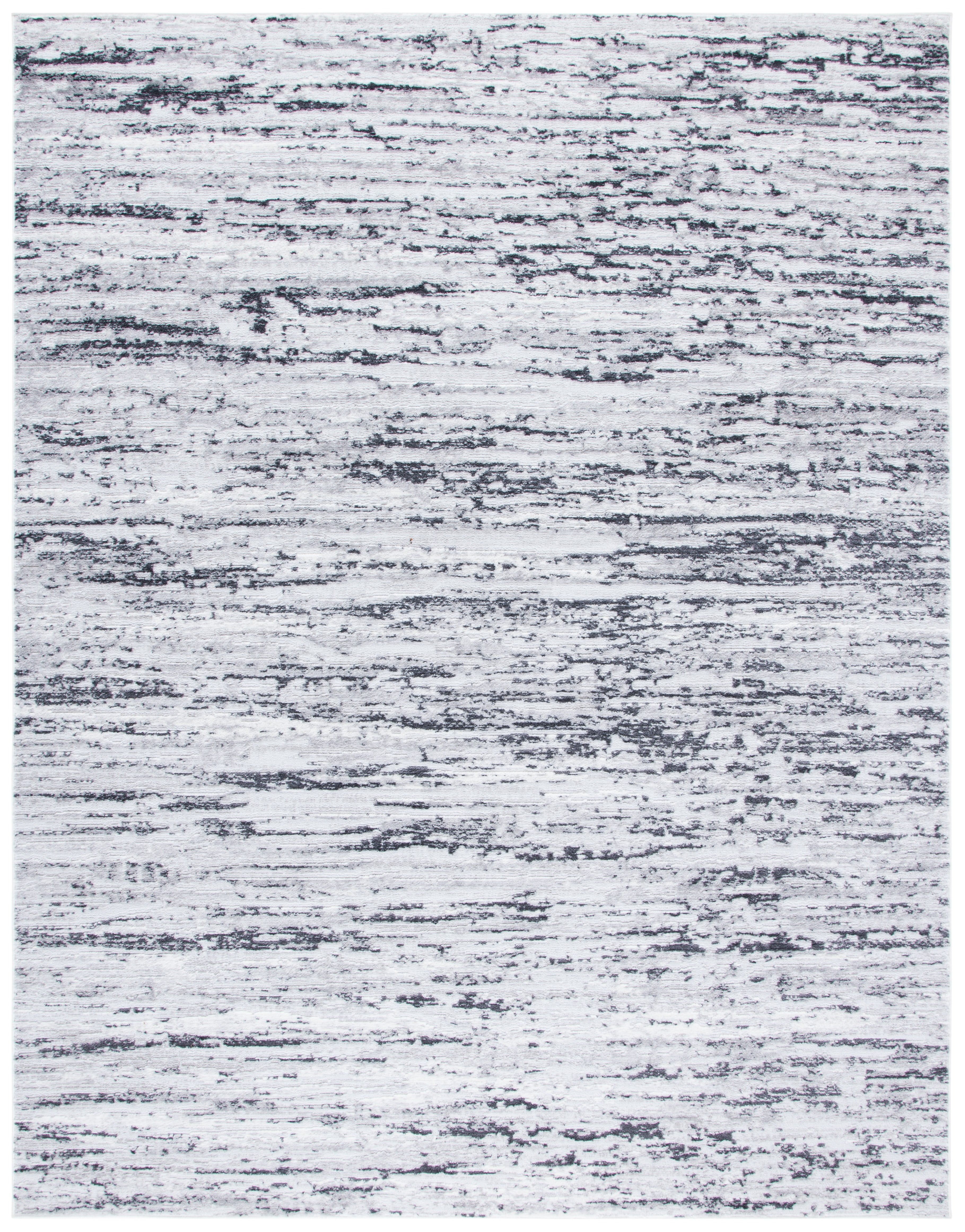 Amelia Light Grey and Charcoal Abstract Area Rug 11' x 15'