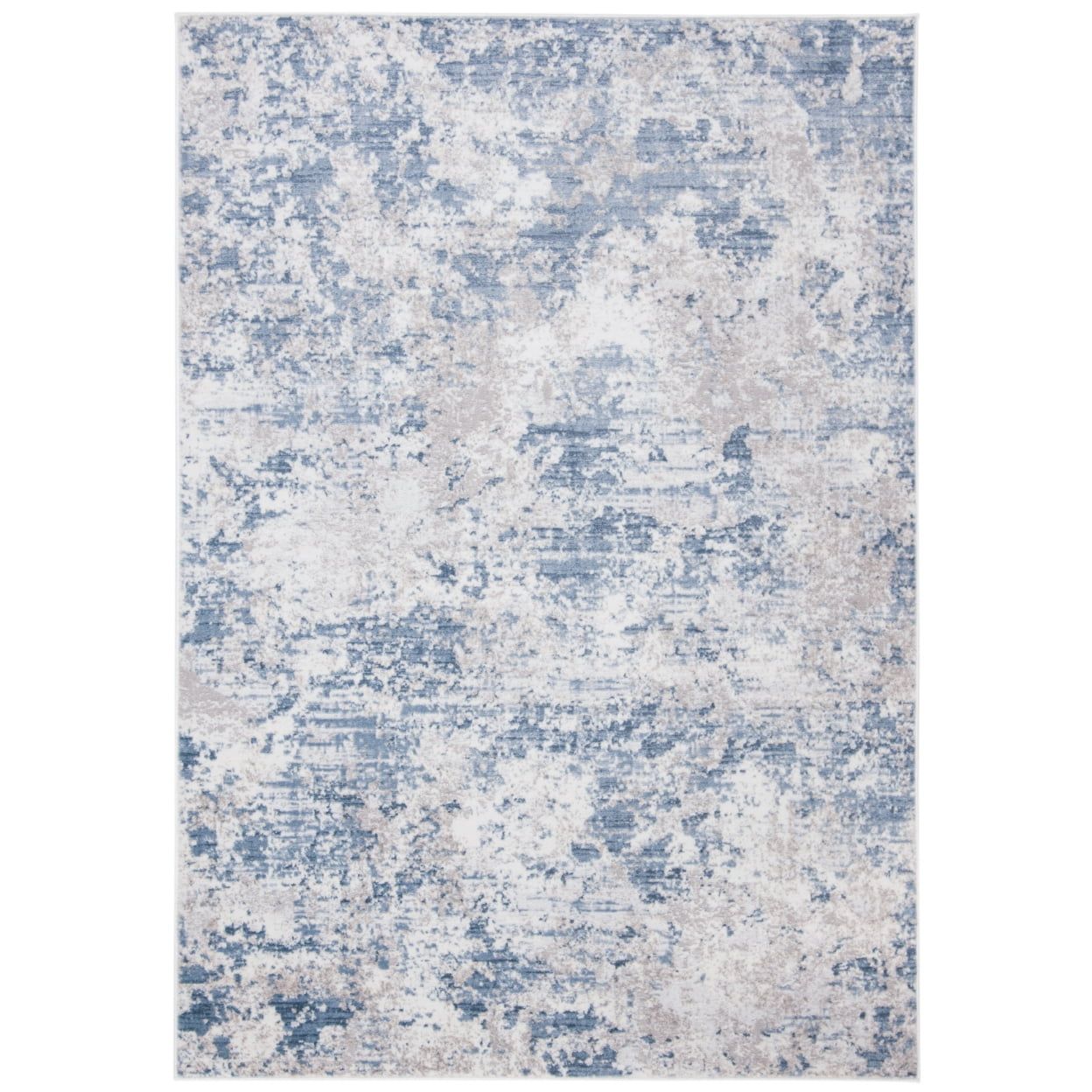 Amelia Grey and Blue 9' x 12' Abstract Synthetic Rug