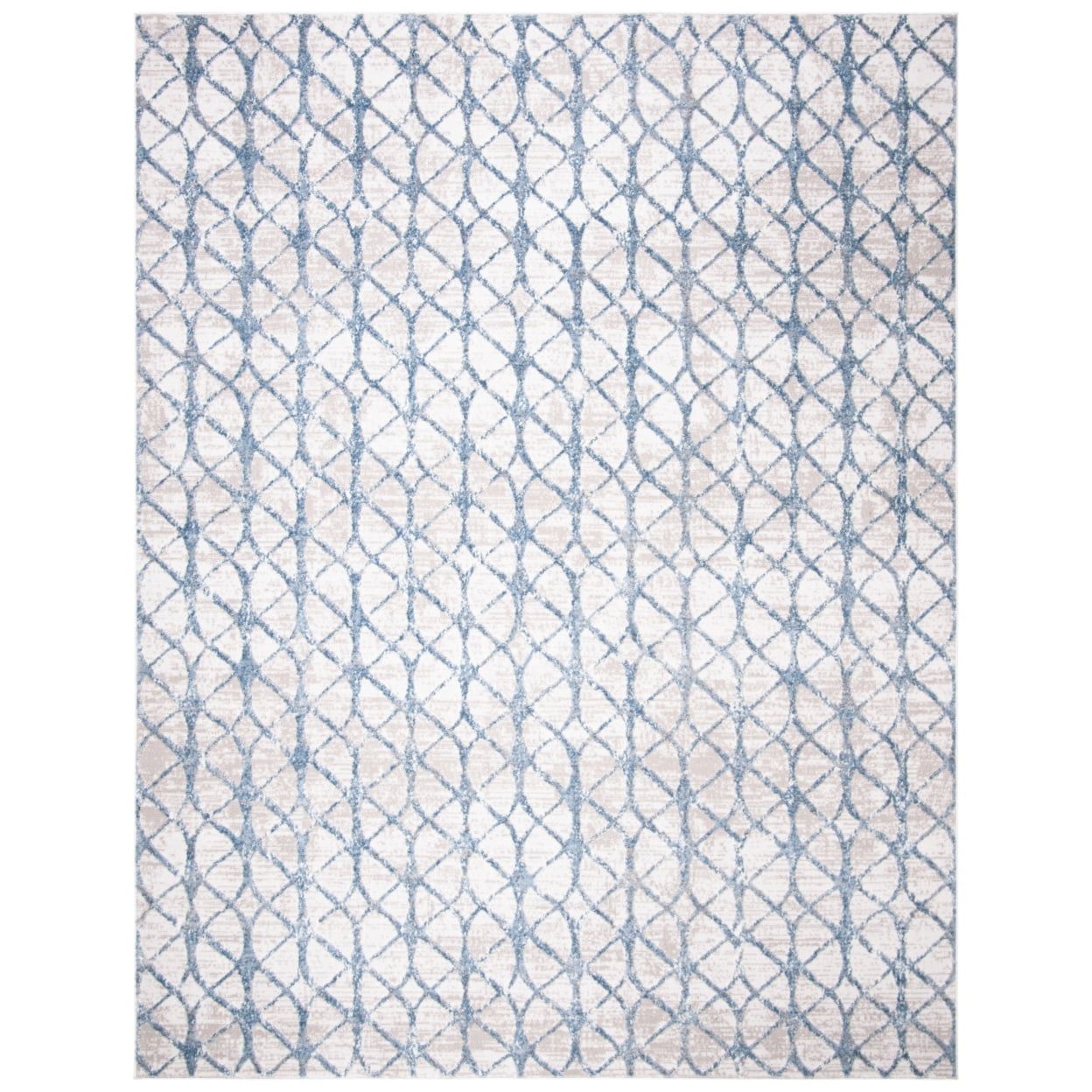 Amelia 12' x 18' Grey and Blue Geometric Area Rug