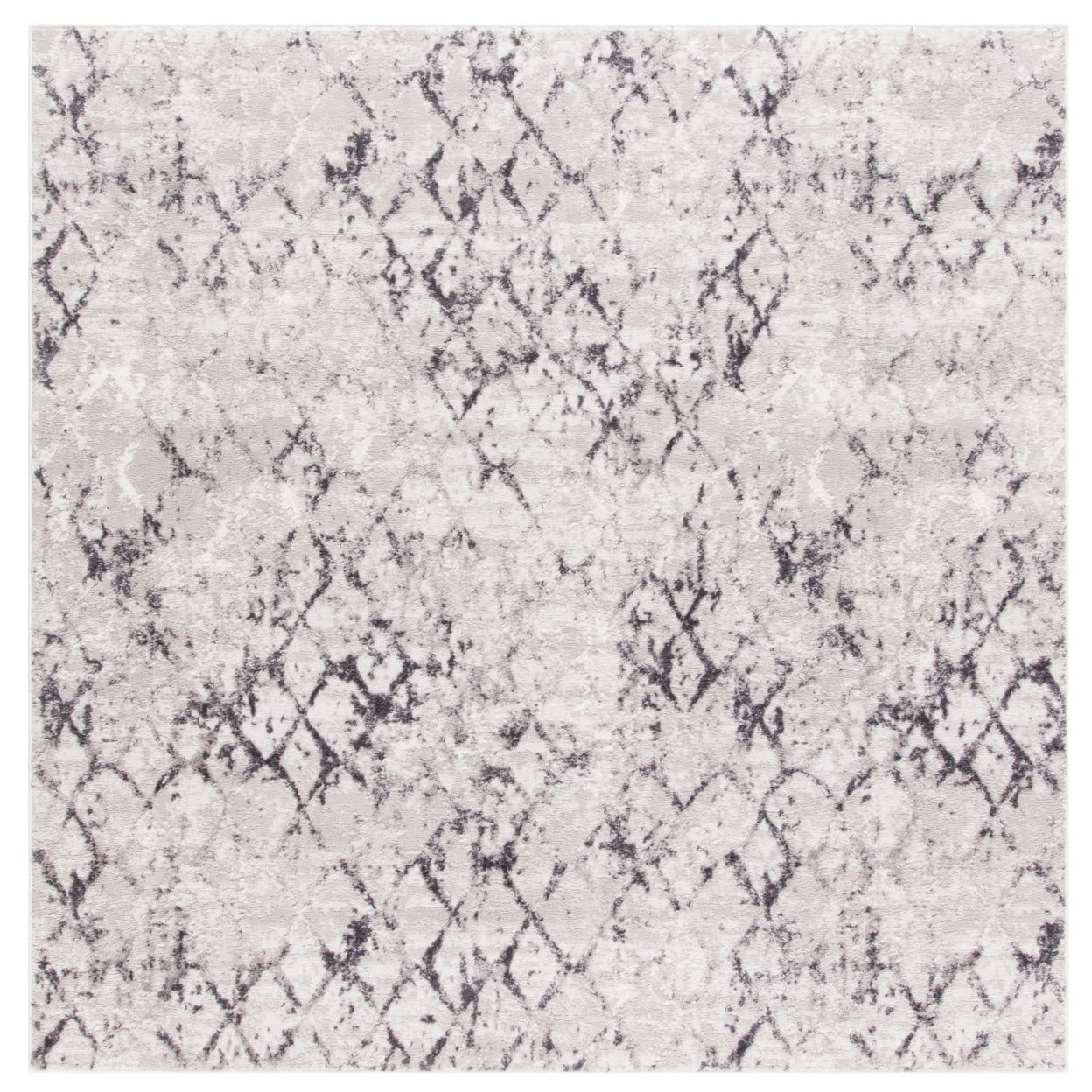 Amelia 11' Square Gray Synthetic Stain-Resistant Area Rug