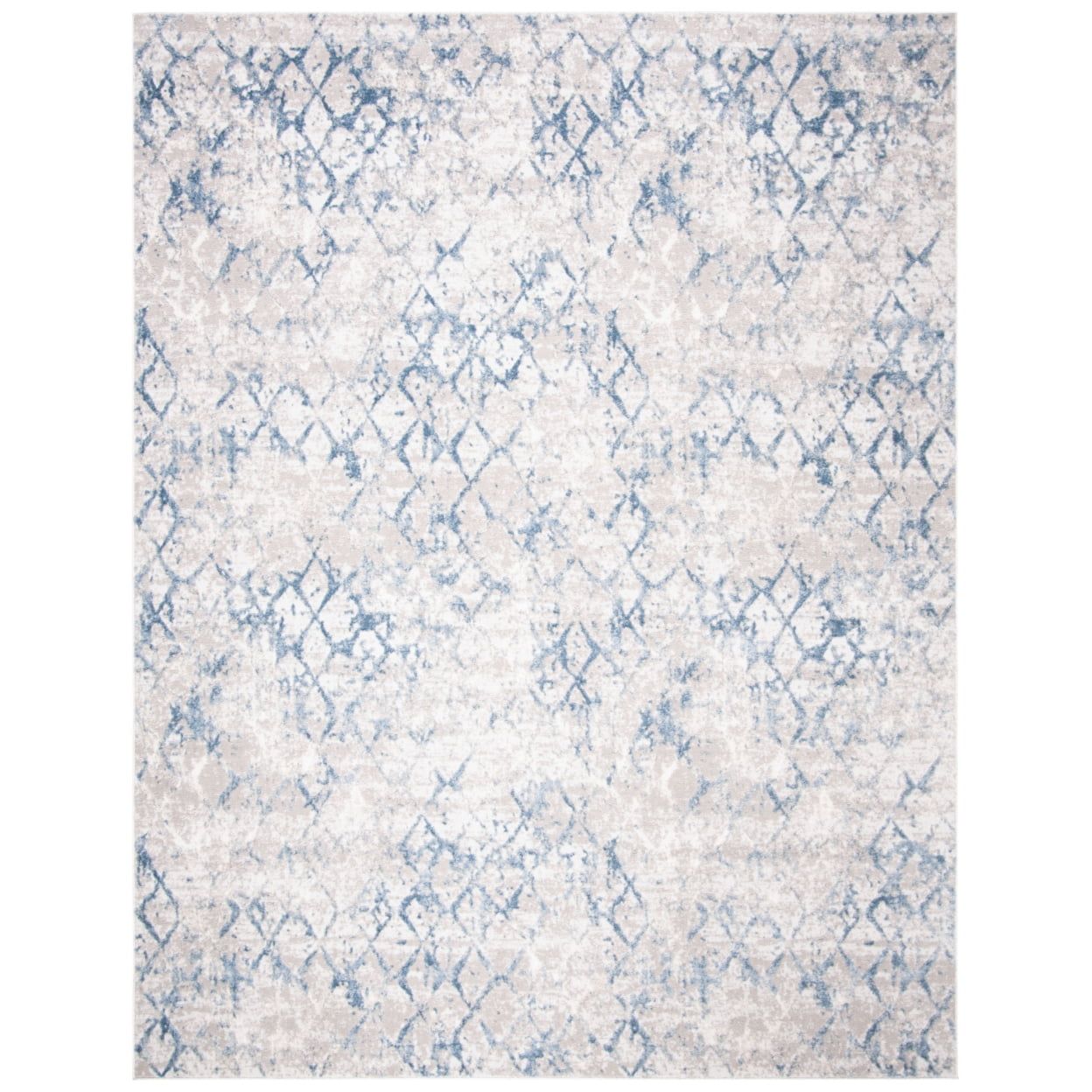 Reversible Light Grey/Blue Synthetic Easy Care Area Rug, 74"x28"