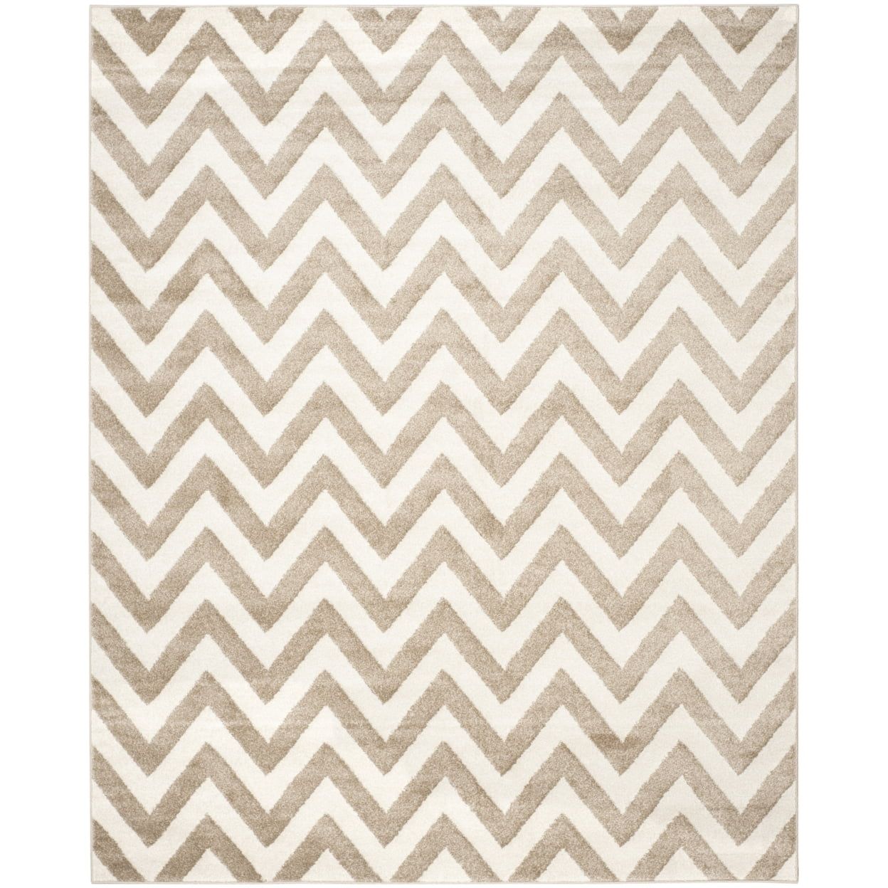 Wheat and Beige Geometric 9' x 12' Synthetic Area Rug
