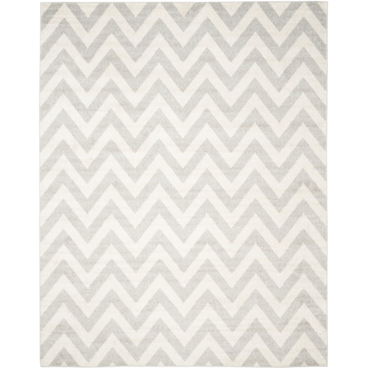 Light Grey and Beige Geometric Indoor-Outdoor Area Rug