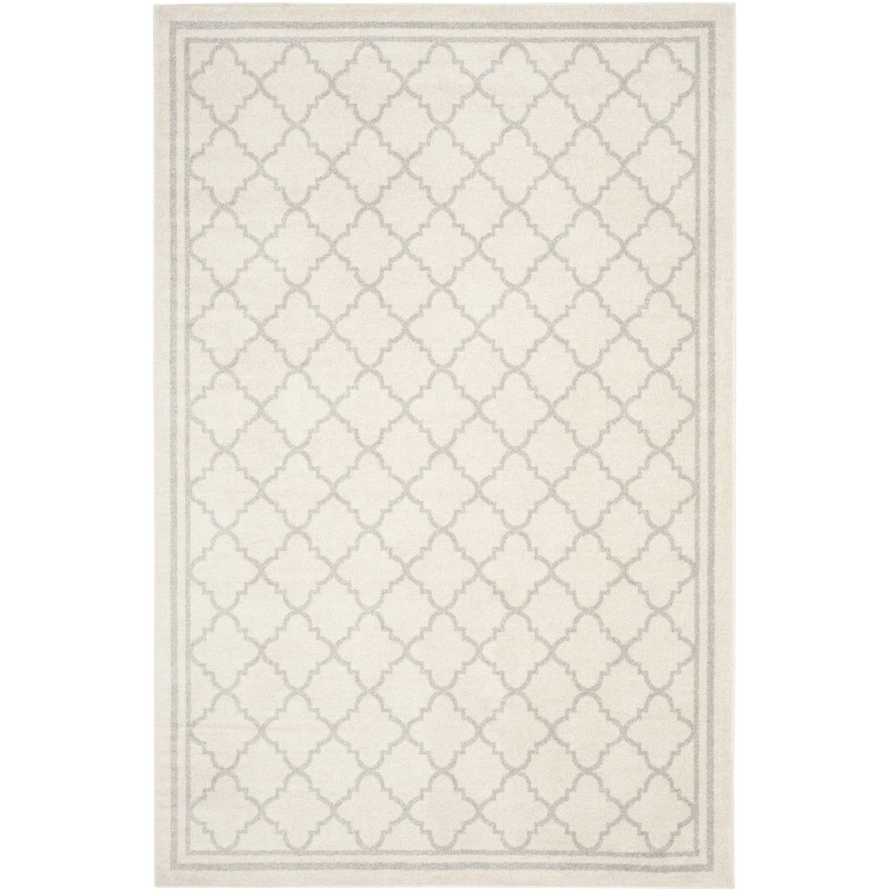 Beige & Light Grey Geometric 6' x 9' Synthetic Area Rug