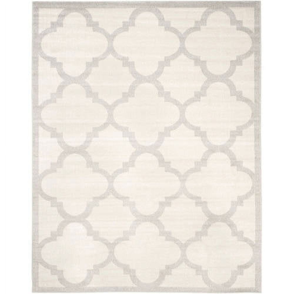 Beige and Light Grey Trellis 6' x 9' Reversible Area Rug