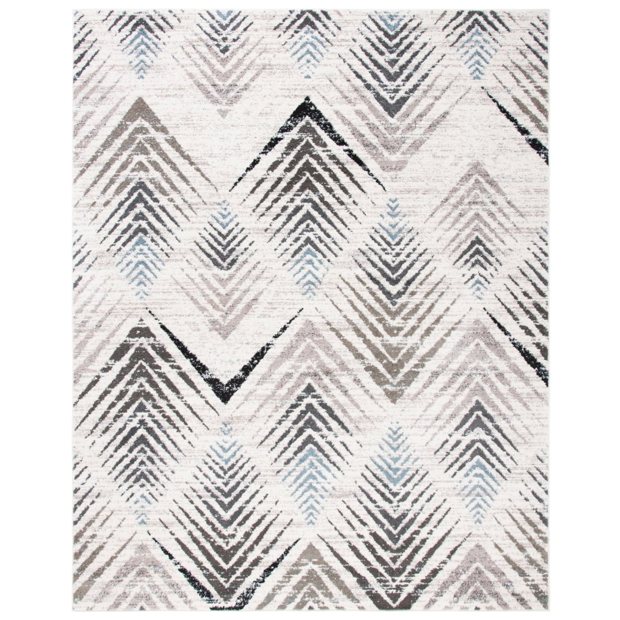 Geometric Tribal Cream & Beige Synthetic Area Rug, 3' x 5'