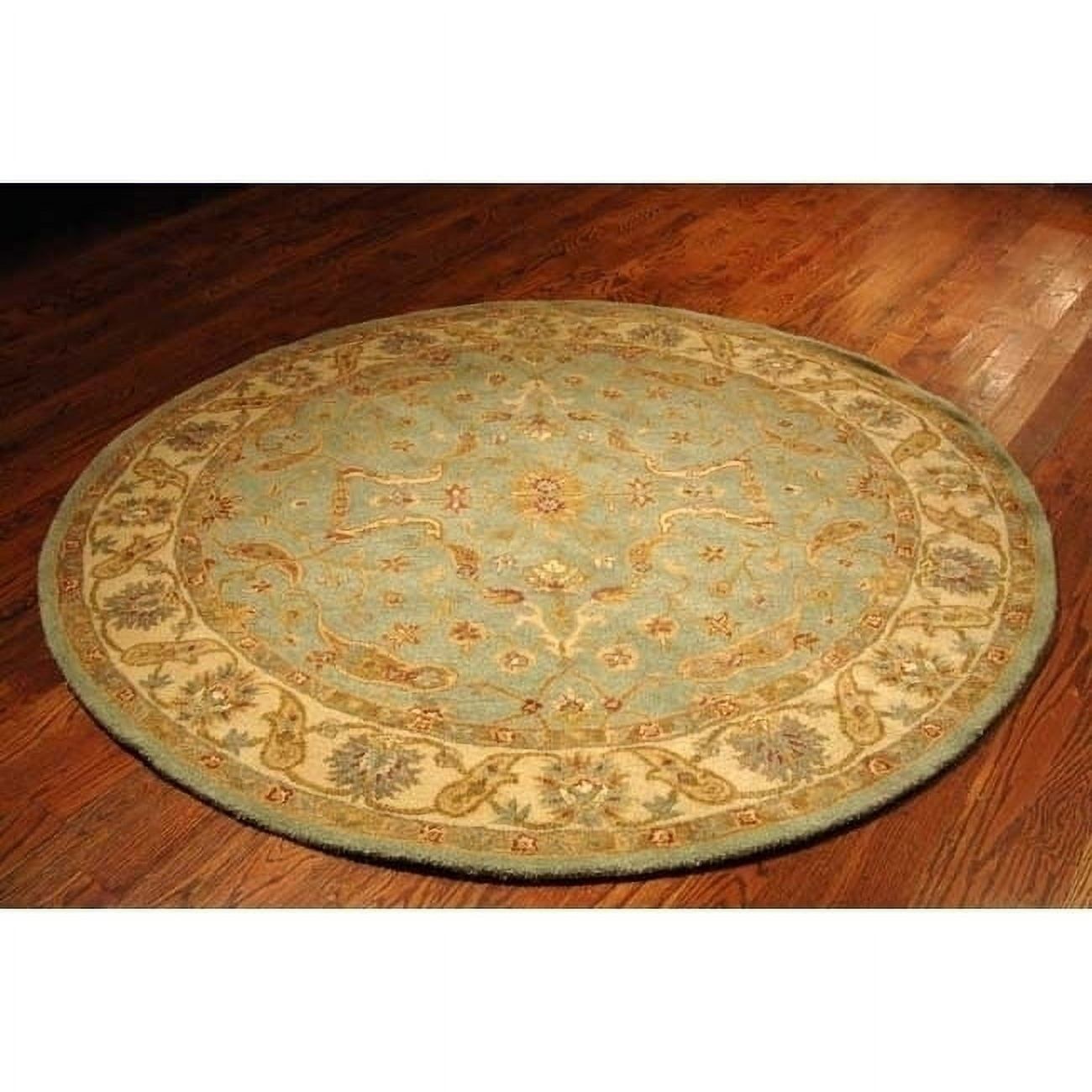 Handmade Ivory Wool Tufted Round Accent Rug 42"