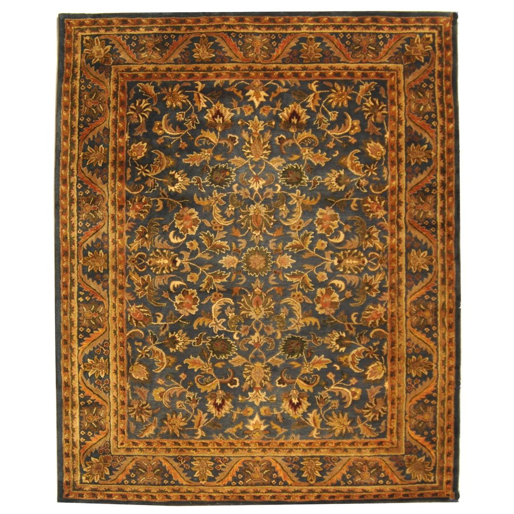 Antiquity Blue and Gold Handmade Wool Area Rug, 12' x 15'