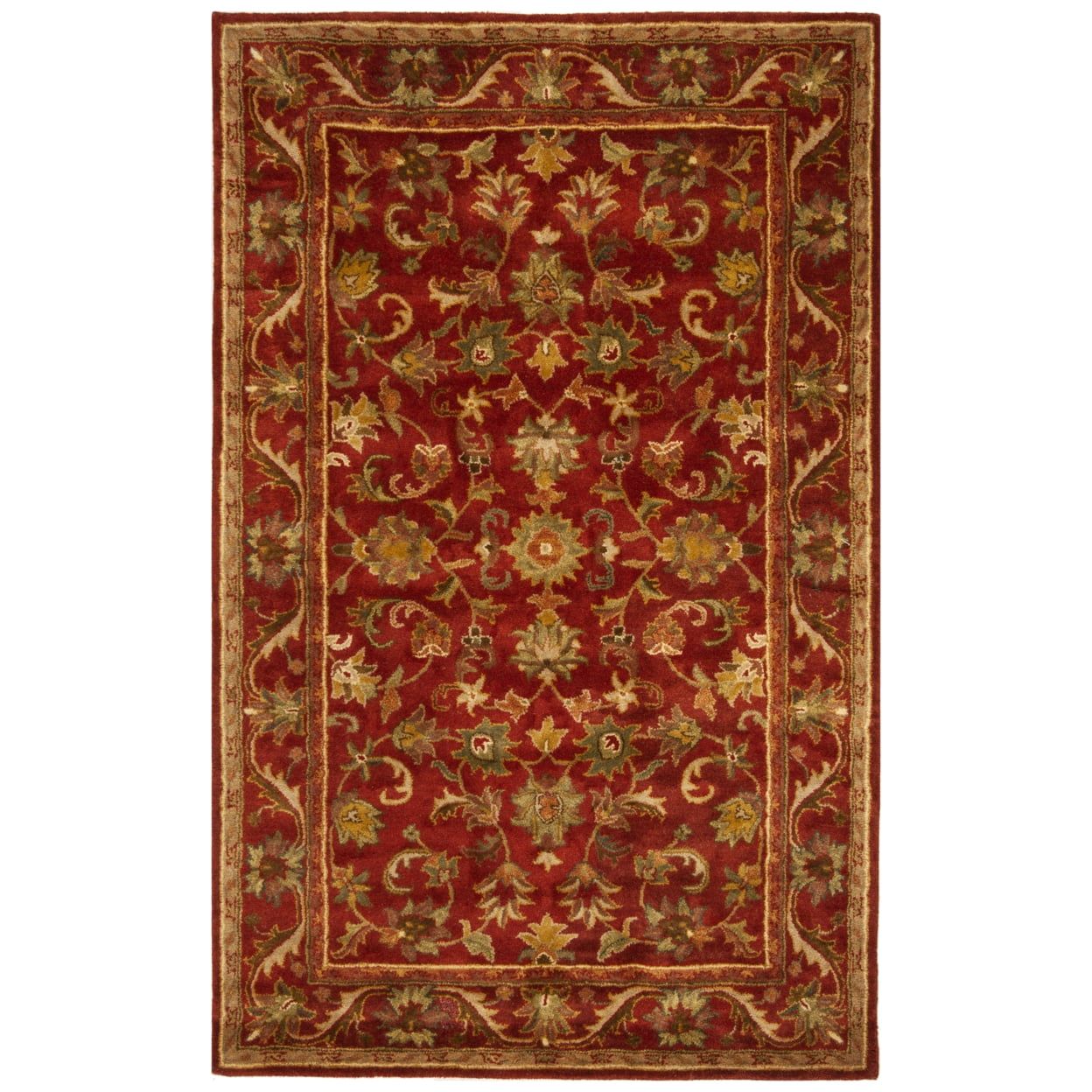 Hand-Tufted Red Wool Floral Runner Rug, 2'3" x 8'