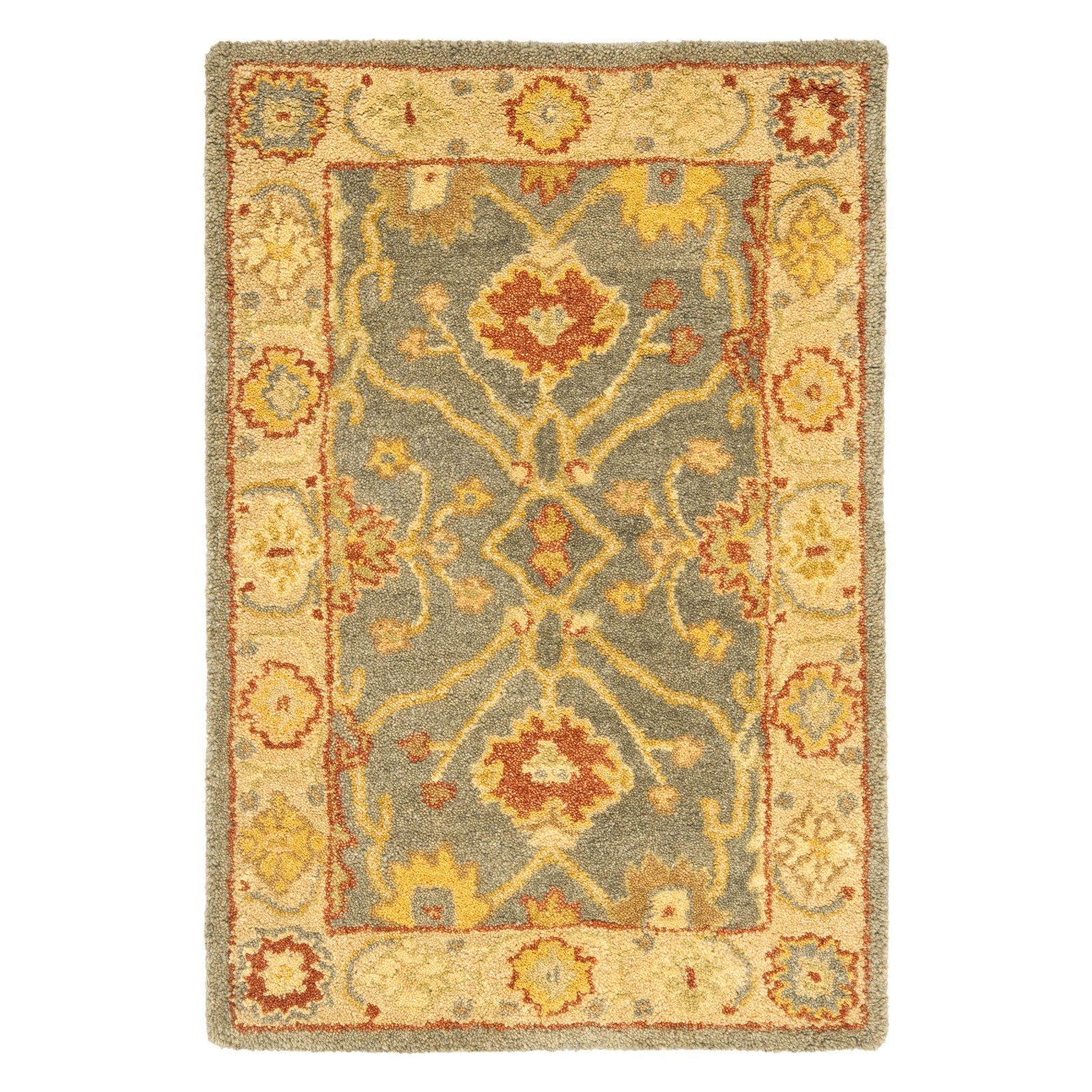 Heirloom Blue Wool Tufted Handmade Area Rug 72" x 22"
