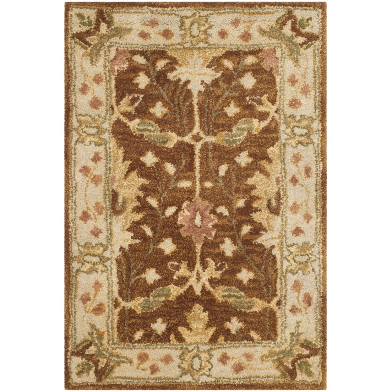 Hand-Tufted Brown and Beige Wool 2' x 3' Area Rug