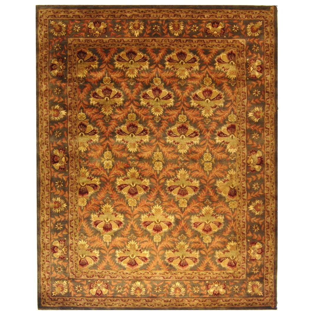 Heirloom Sage & Gold Tufted Wool Rectangular Area Rug, 2'3" x 4'