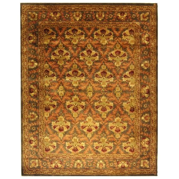 Heirloom Sage & Gold Tufted Wool Rectangular Area Rug, 2'3" x 4'