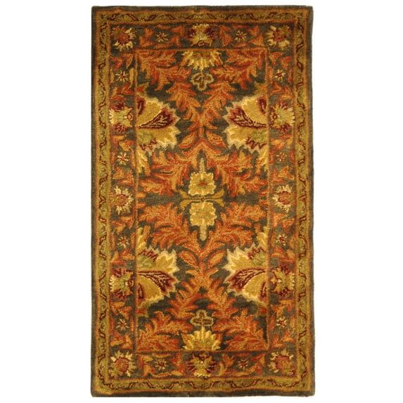 Handmade Sage and Gold Wool Tufted Area Rug, 2' x 3'