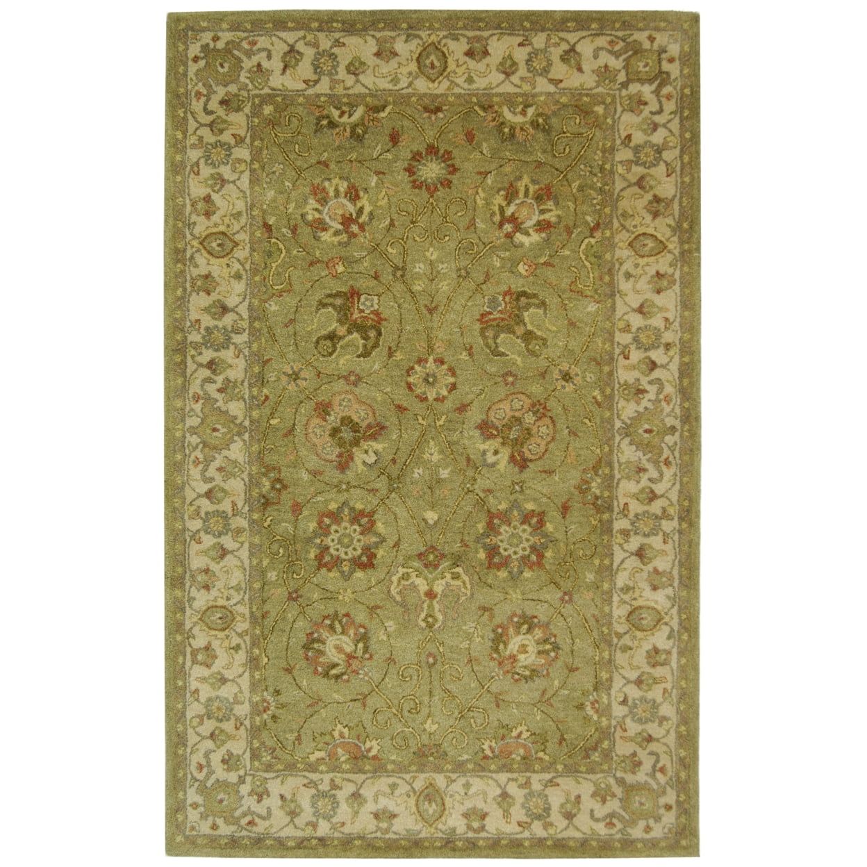 Sage Elegance 4' x 6' Hand-Tufted Wool Area Rug