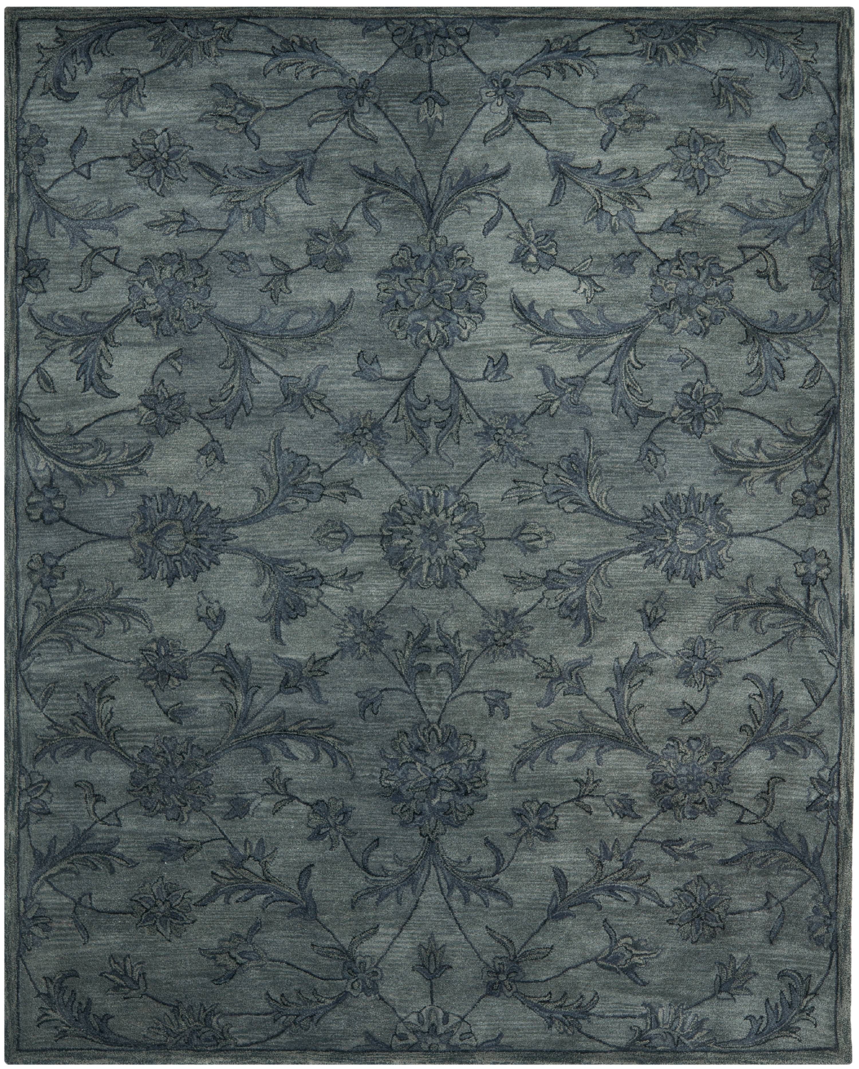 Handmade Gray Tufted Wool Area Rug, 9'6" x 13'6"