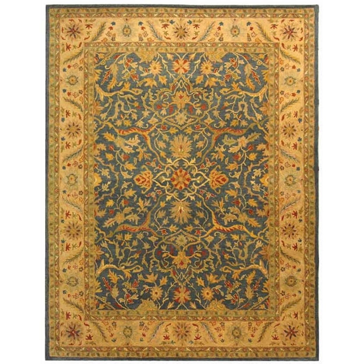 Handmade Blue Wool Tufted Traditional Area Rug