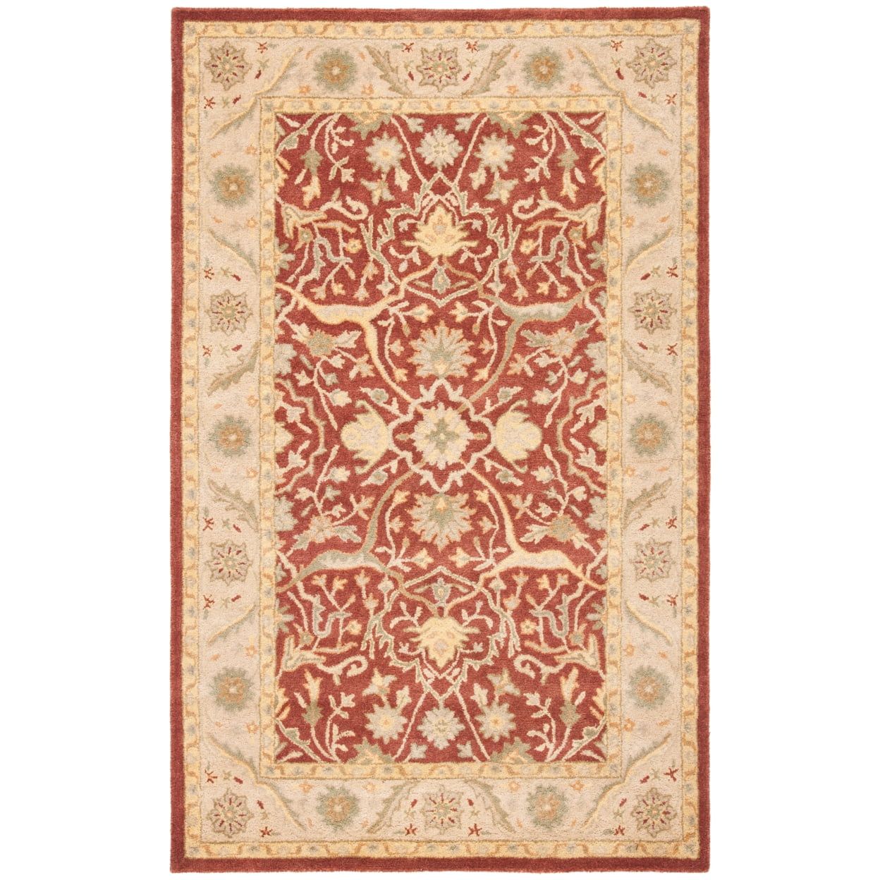 Rust and Beige Handmade Wool Area Rug, 11' x 15'