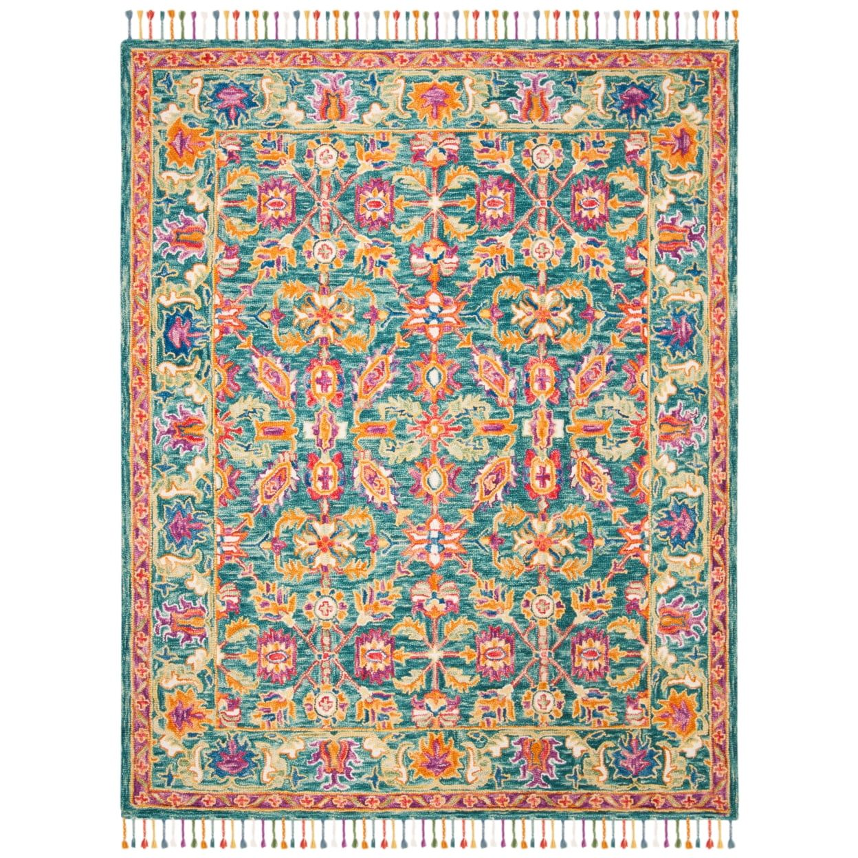 Handmade Multicolor Wool and Cotton Tufted Area Rug 2' x 3'