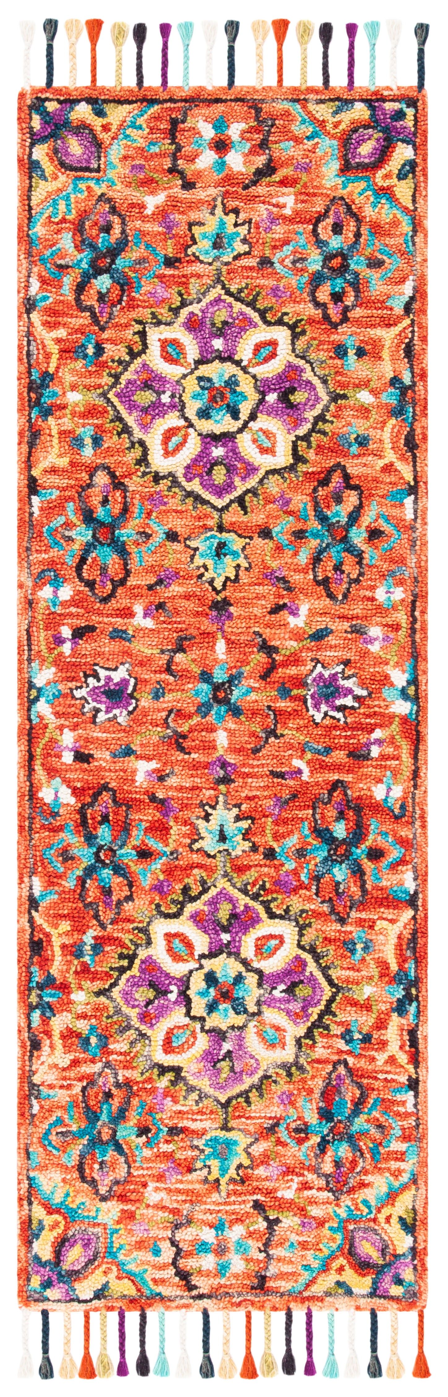 Hand-Tufted Rustic-Chic Red Wool Rectangular Area Rug