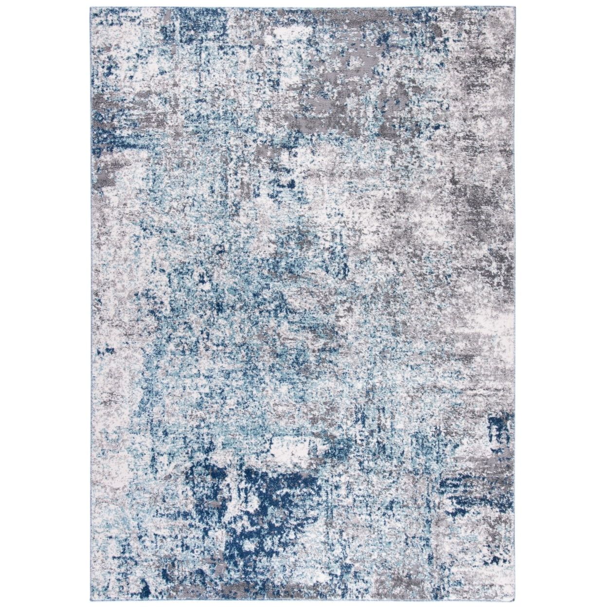 Gray Abstract Stain-Resistant Synthetic Area Rug