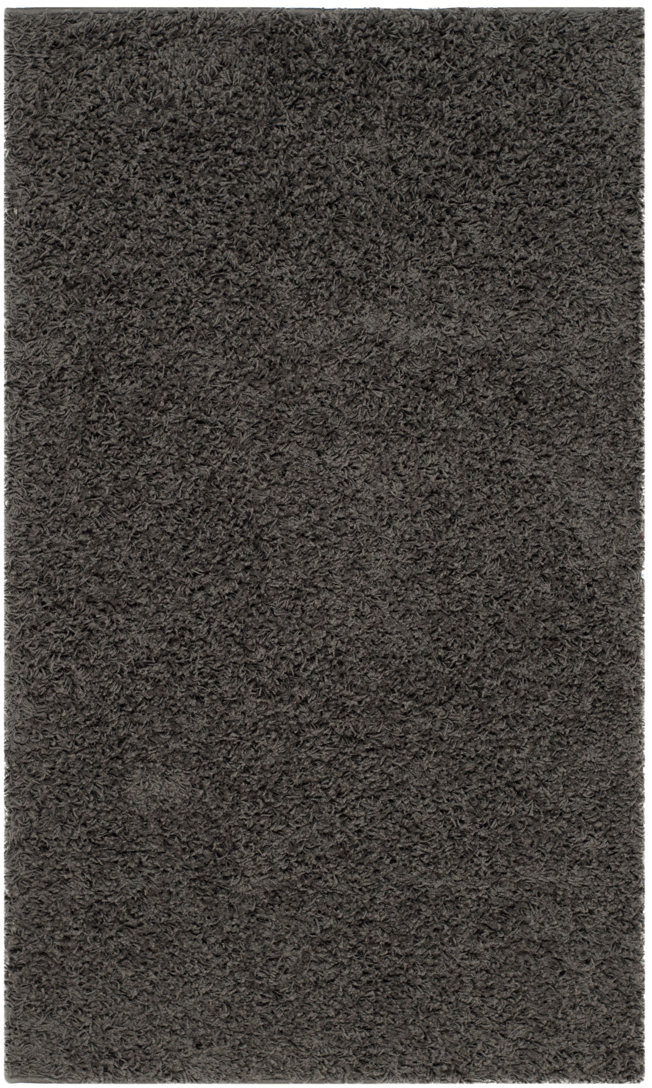 Luxurious Gray Shag Rectangular Accent Rug, Easy Care, 3' x 5'