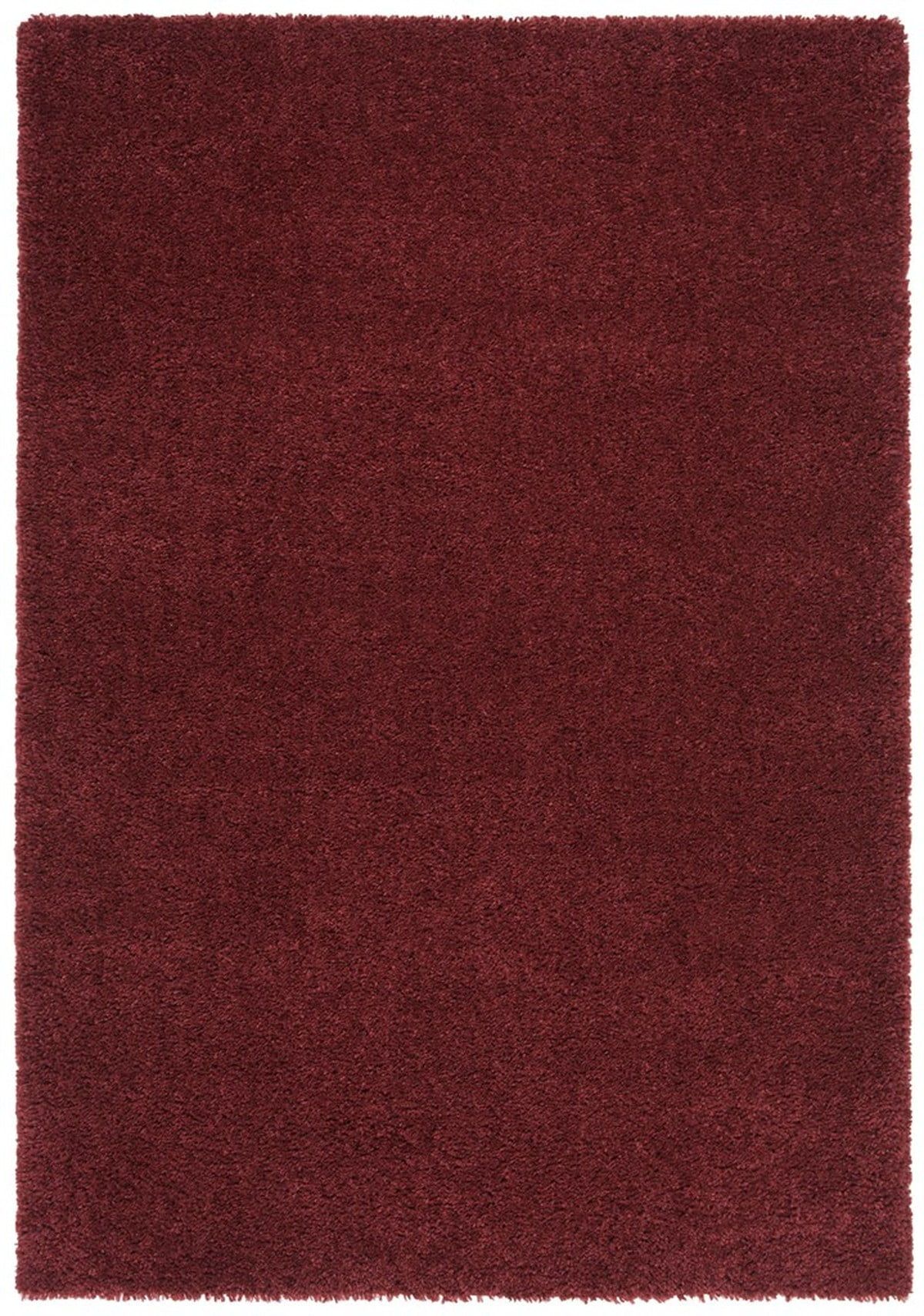 Burgundy Rectangular Synthetic Shag Area Rug, 3' x 5'