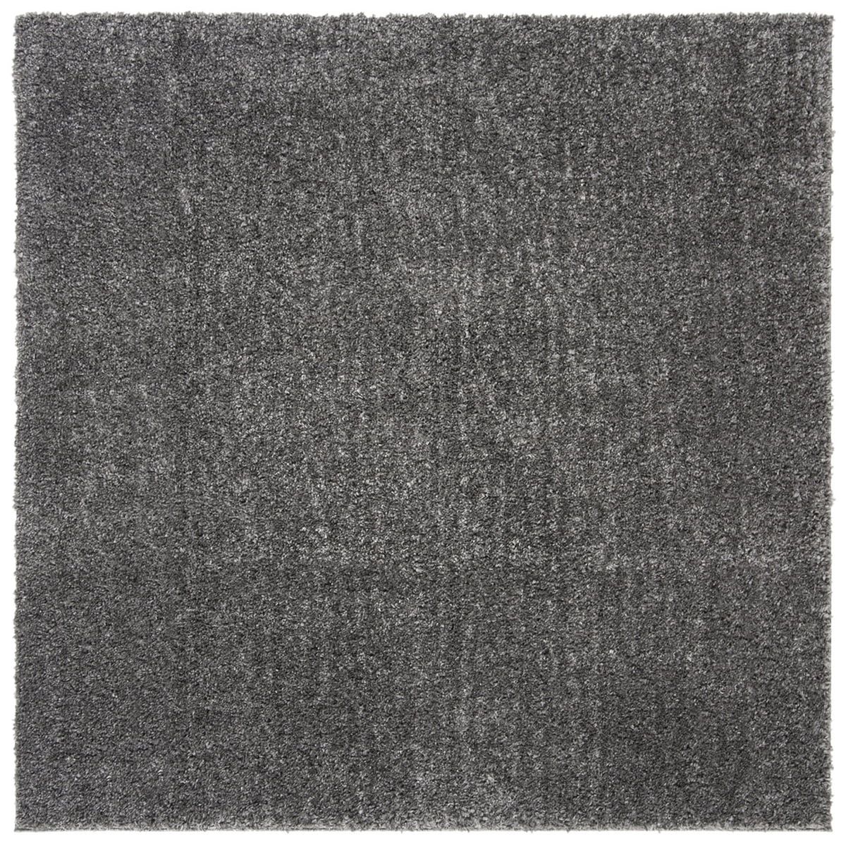 Gray Square Synthetic Shag Area Rug, 8'6" x 8'6"