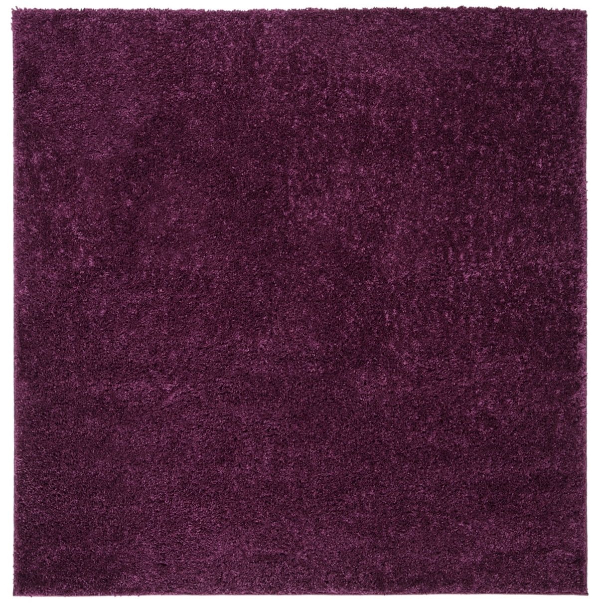 SAFAVIEH August Carlene Solid Plush Shag Area Rug, Purple, 5'3" x 5'3" Square