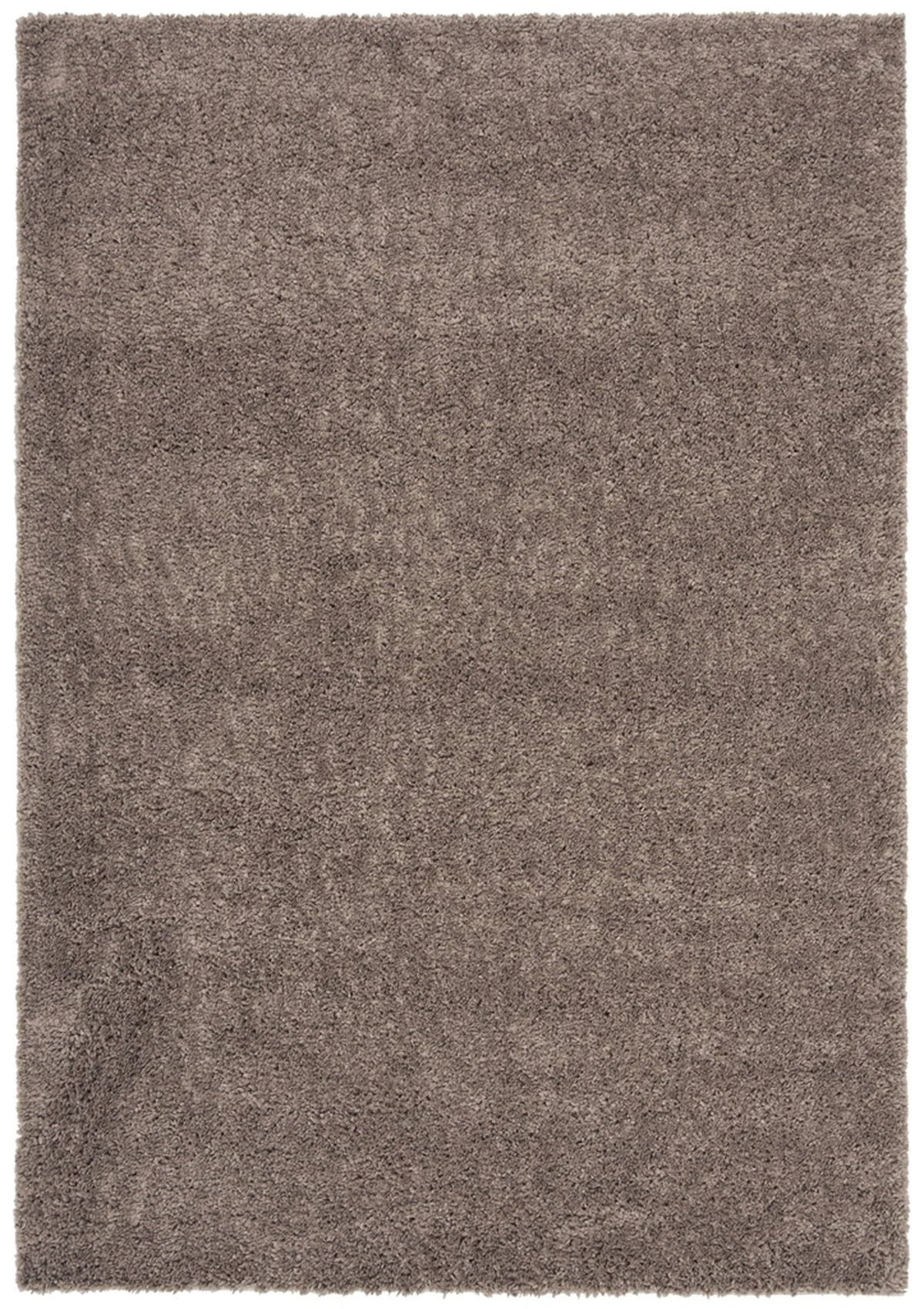 Taupe Synthetic 62'' Round Easy-Care Shag Rug