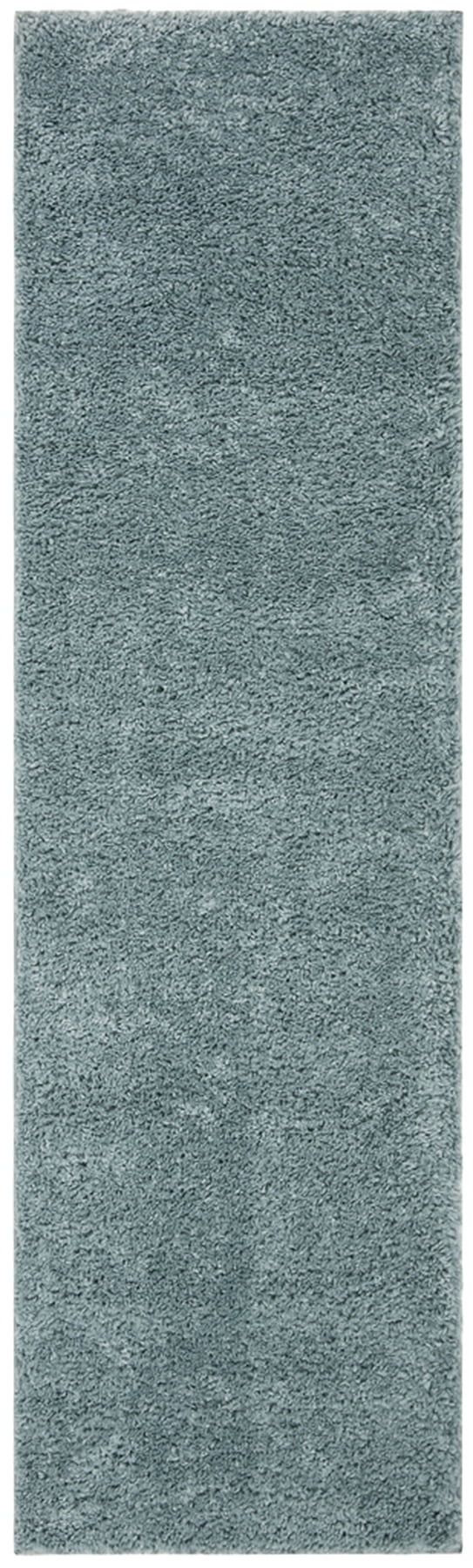 Aqua Plush Shag Runner Rug with Non-slip Synthetic Material, 2'3" x 8'