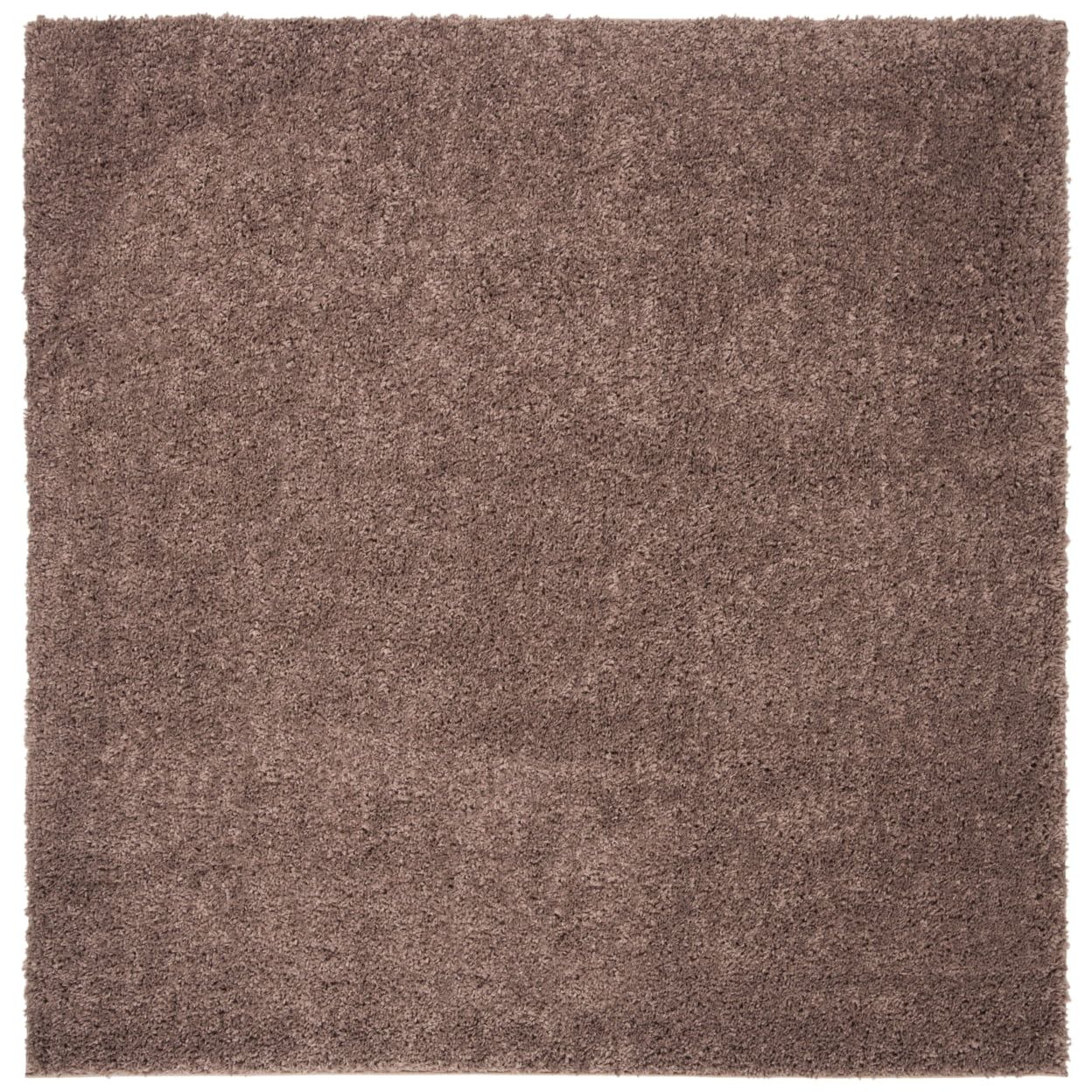 Taupe Synthetic 3' Square Easy-Care Shag Area Rug