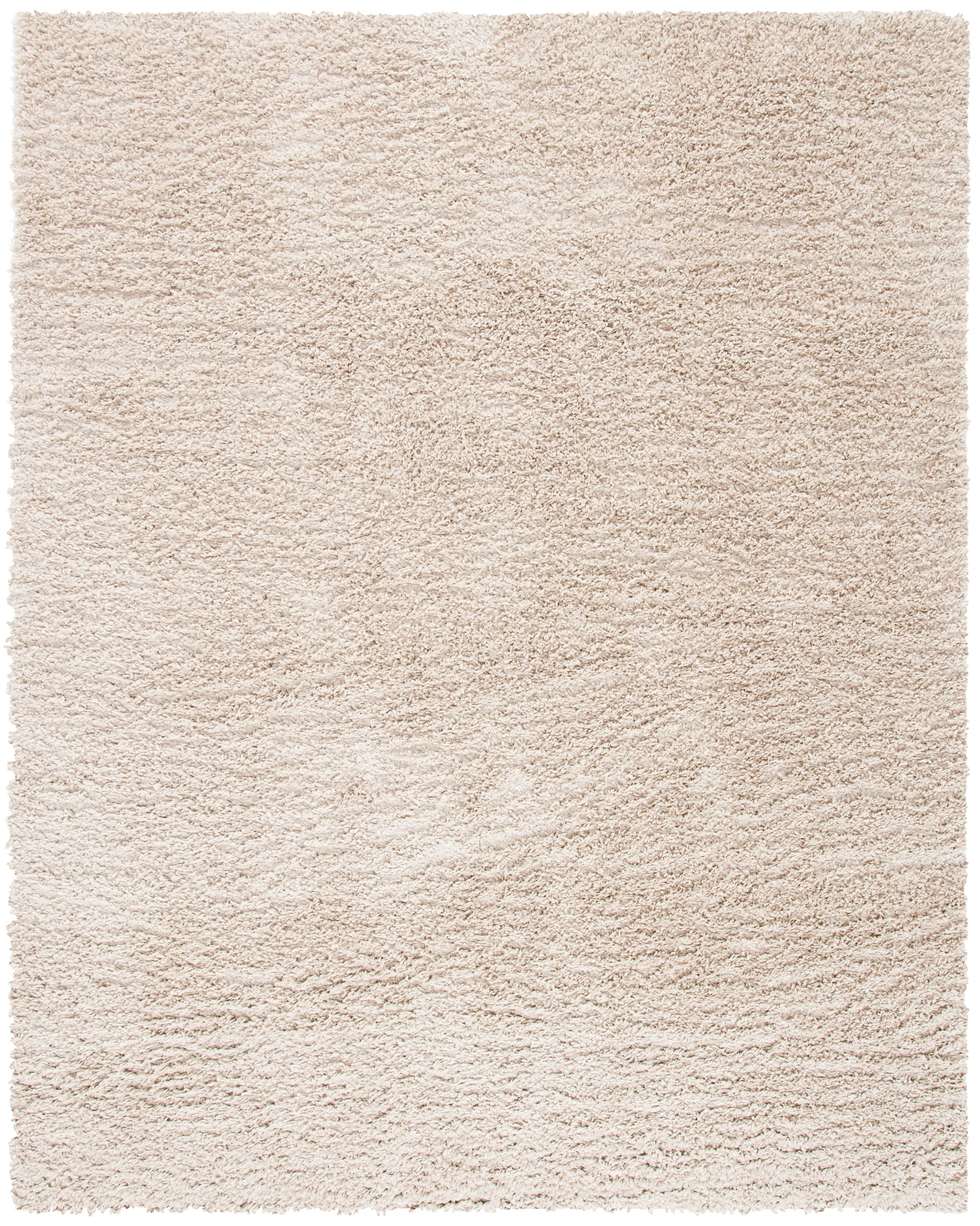 Cozy Comfort Beige Synthetic 9' x 12' Plush Shag Area Rug