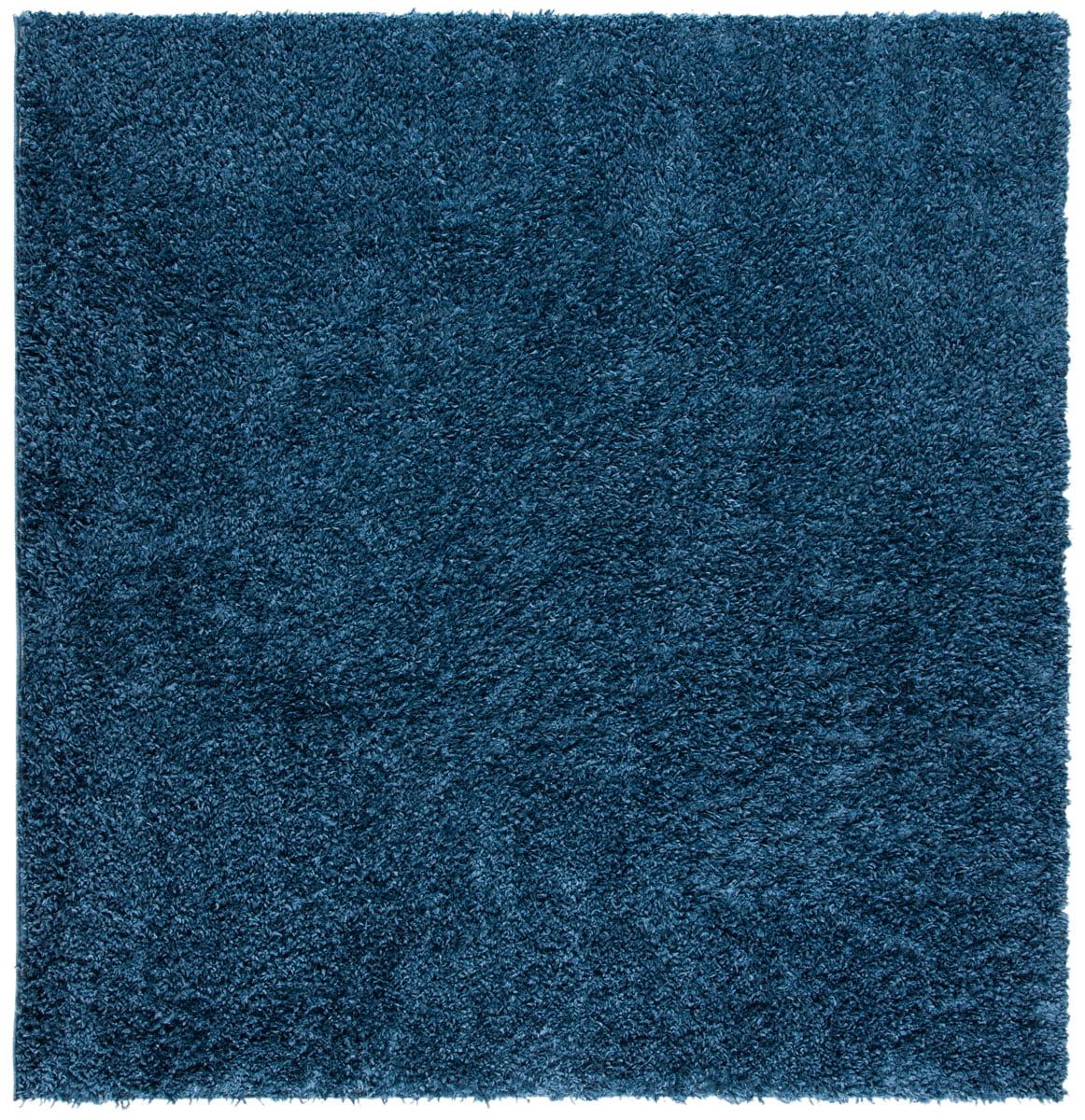 Navy Square Synthetic Shag Area Rug 6'7"