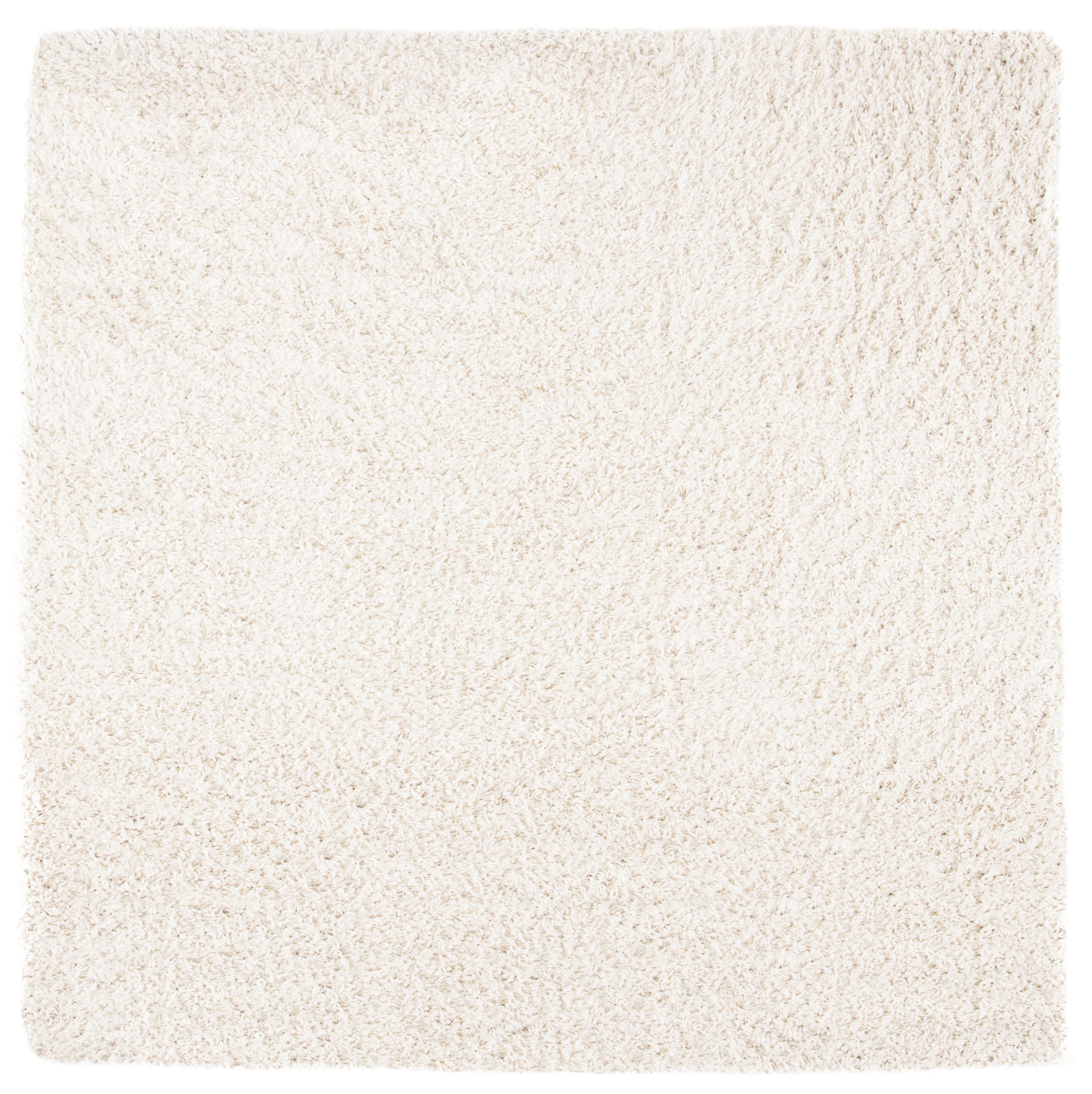 SAFAVIEH August Sophia Solid Shag Area Rug, Ivory, 4' x 4' Square