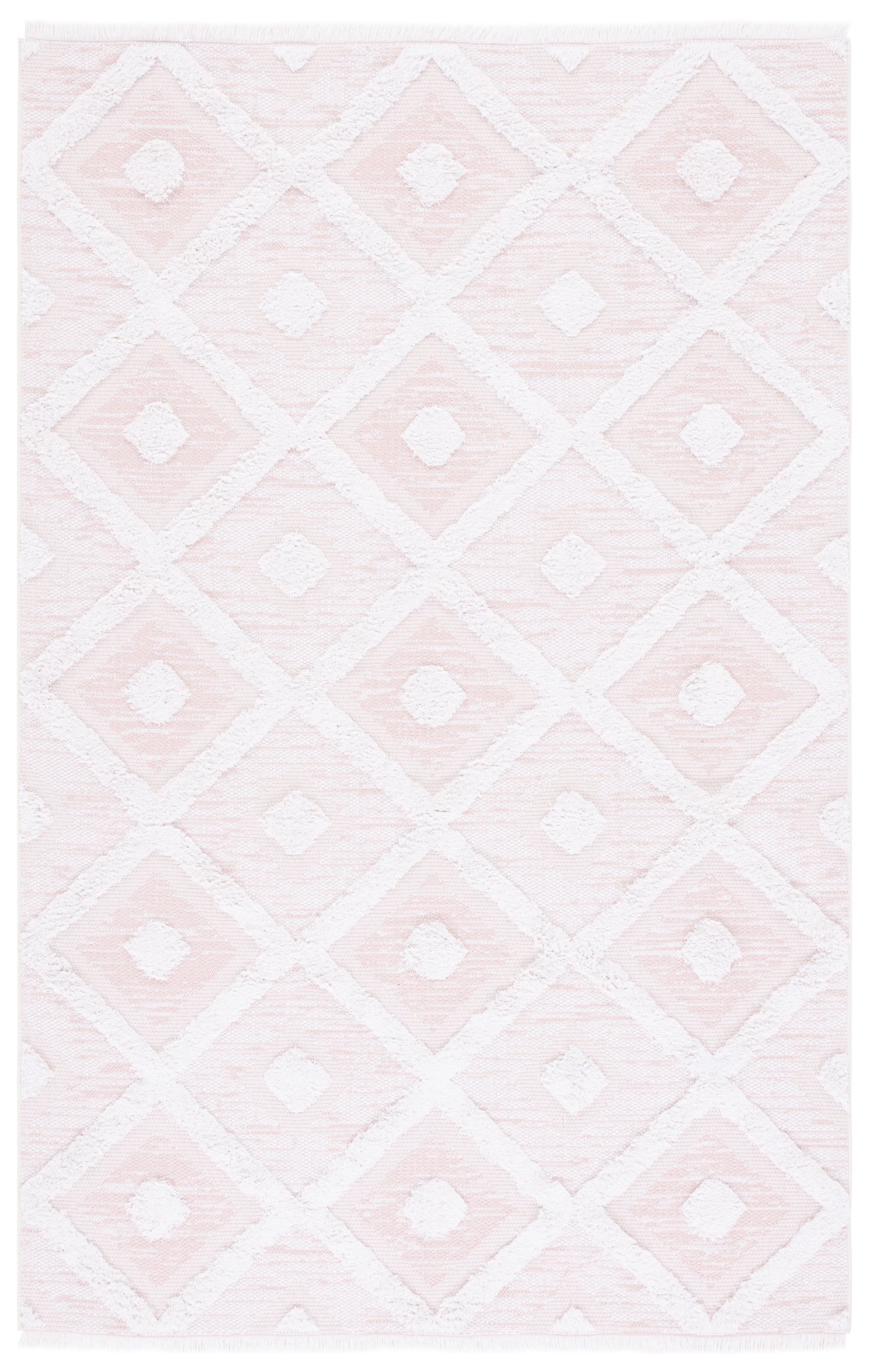 Ivory Synthetic Flat Woven Geometric 5' x 7' Rug