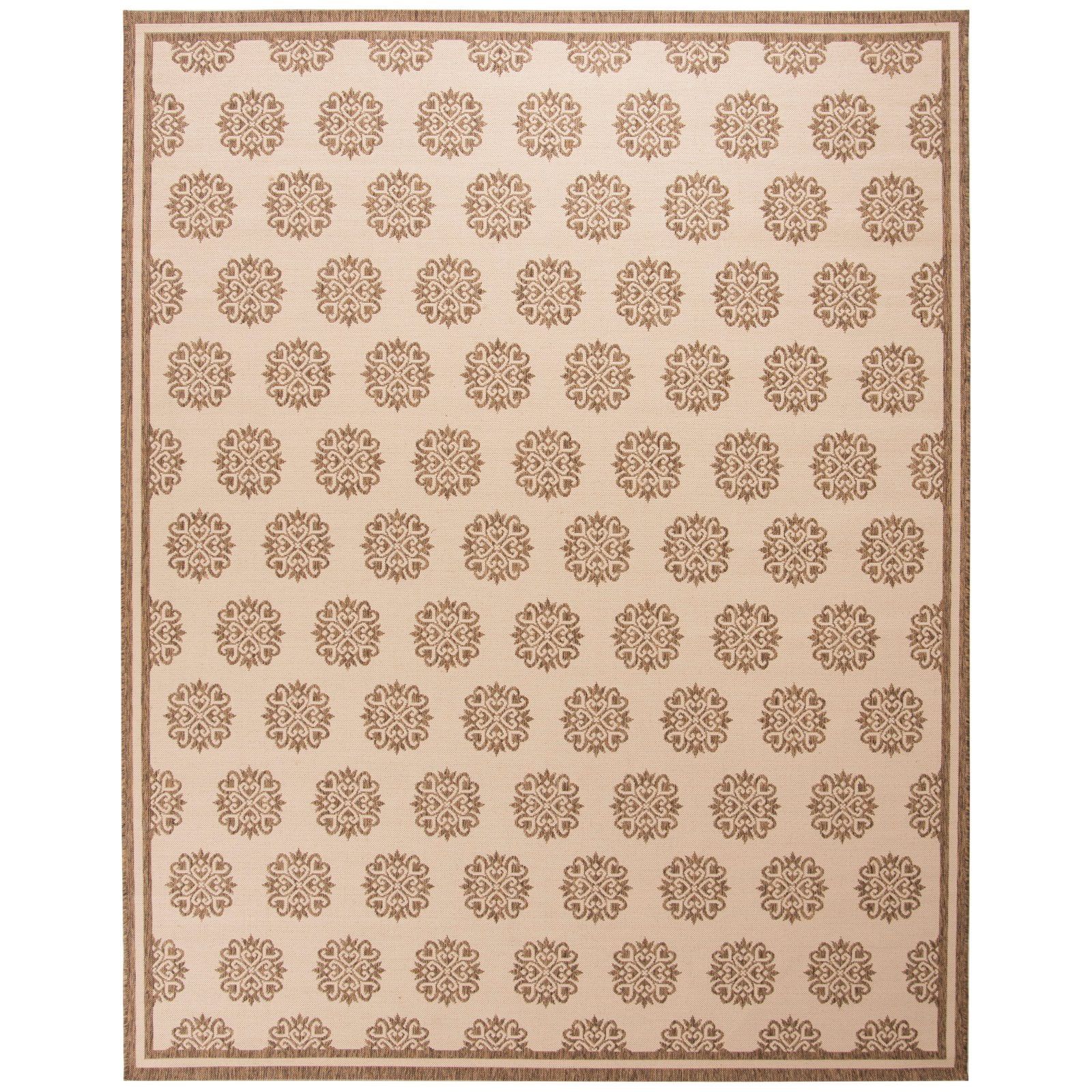 Serene Blue 9' x 12' Geometric Easy-Care Synthetic Area Rug