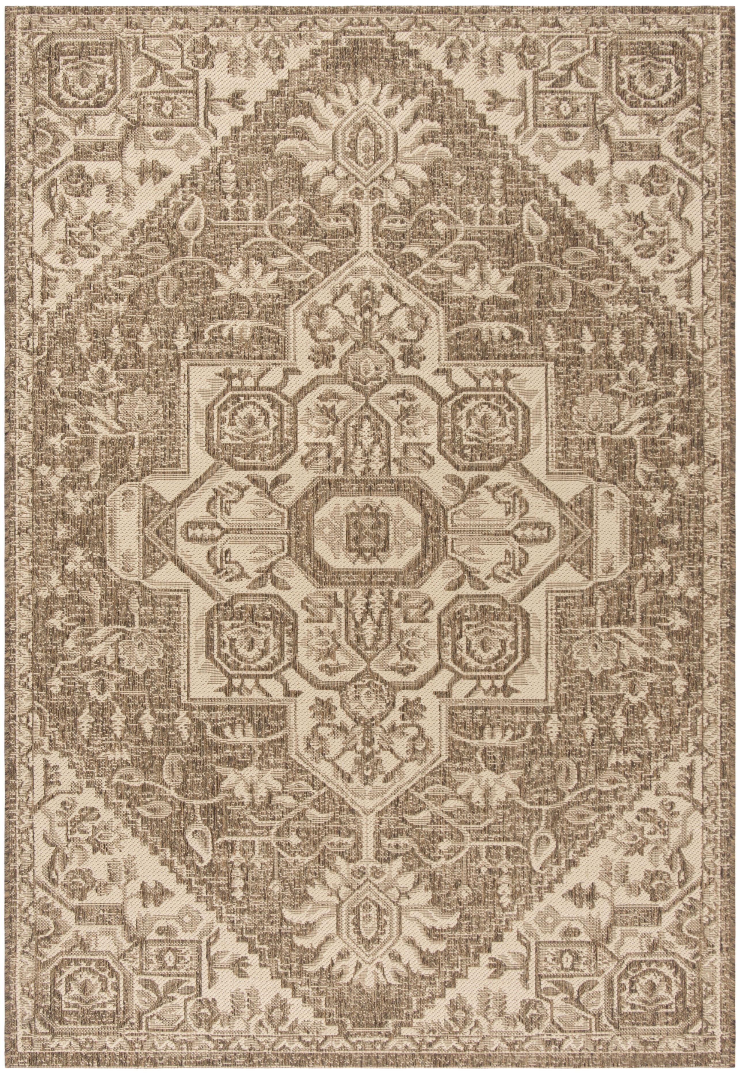 Cream Beige Synthetic Non-slip Indoor/Outdoor Area Rug, 2'2" x 4'