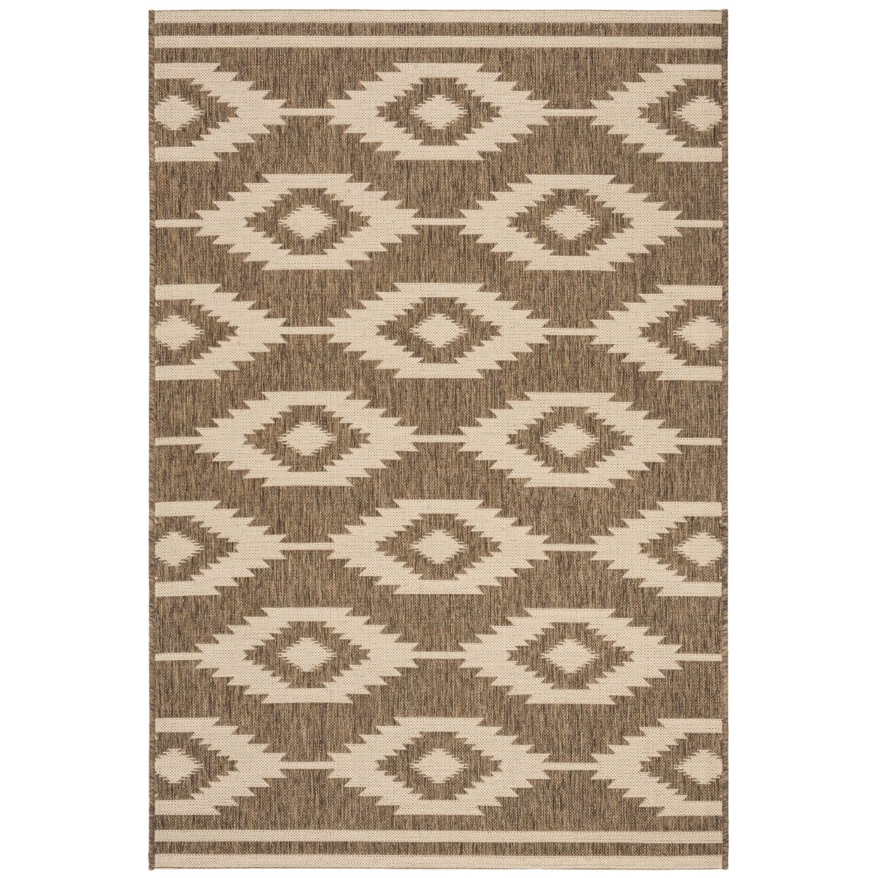 Rectangular Blue Geometric Easy-Care Synthetic Area Rug, 3' x 5'