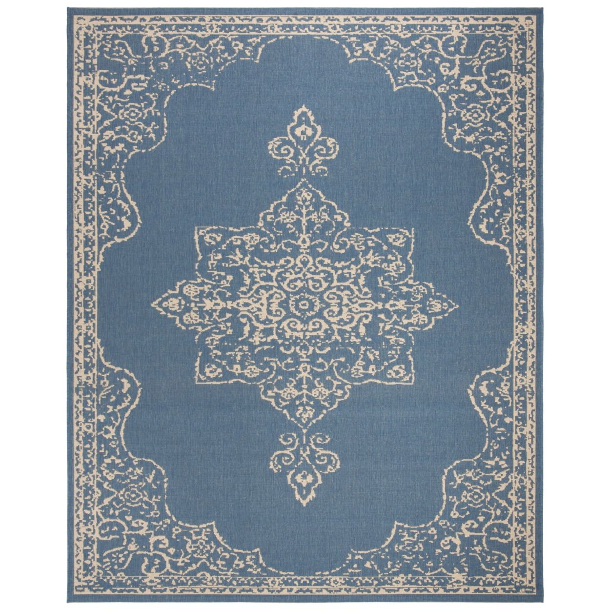 Easy-Care Blue Synthetic 8' x 10' Rectangular Area Rug