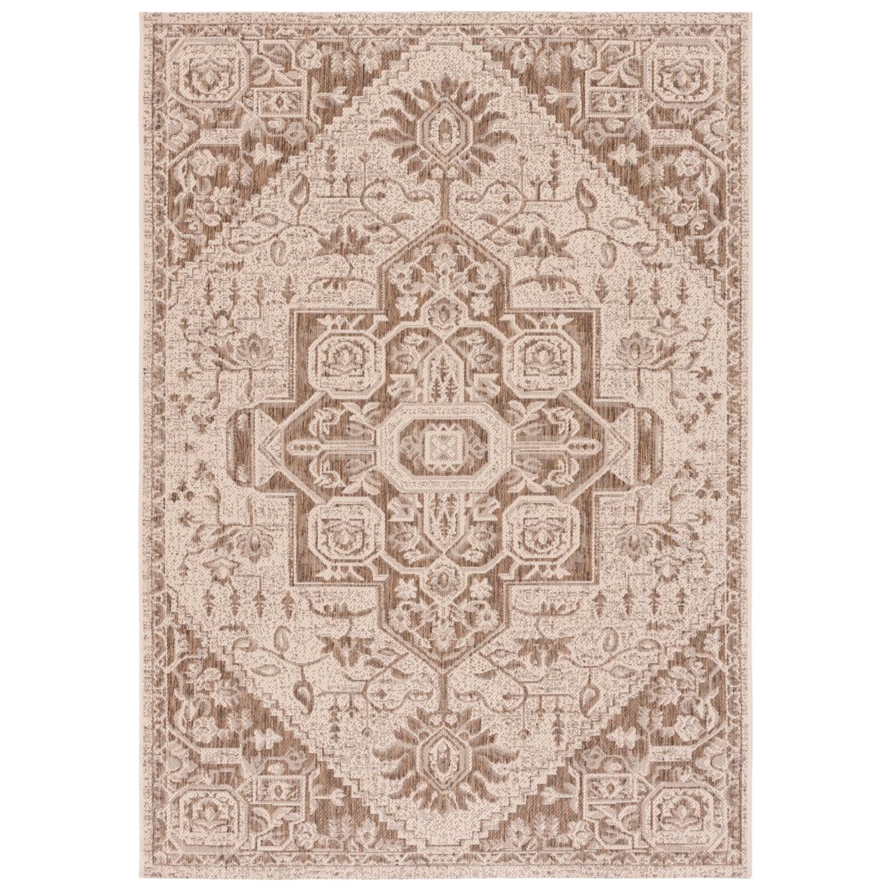 Creamy Beige 4' x 6' Synthetic Easy-Care Rectangular Area Rug